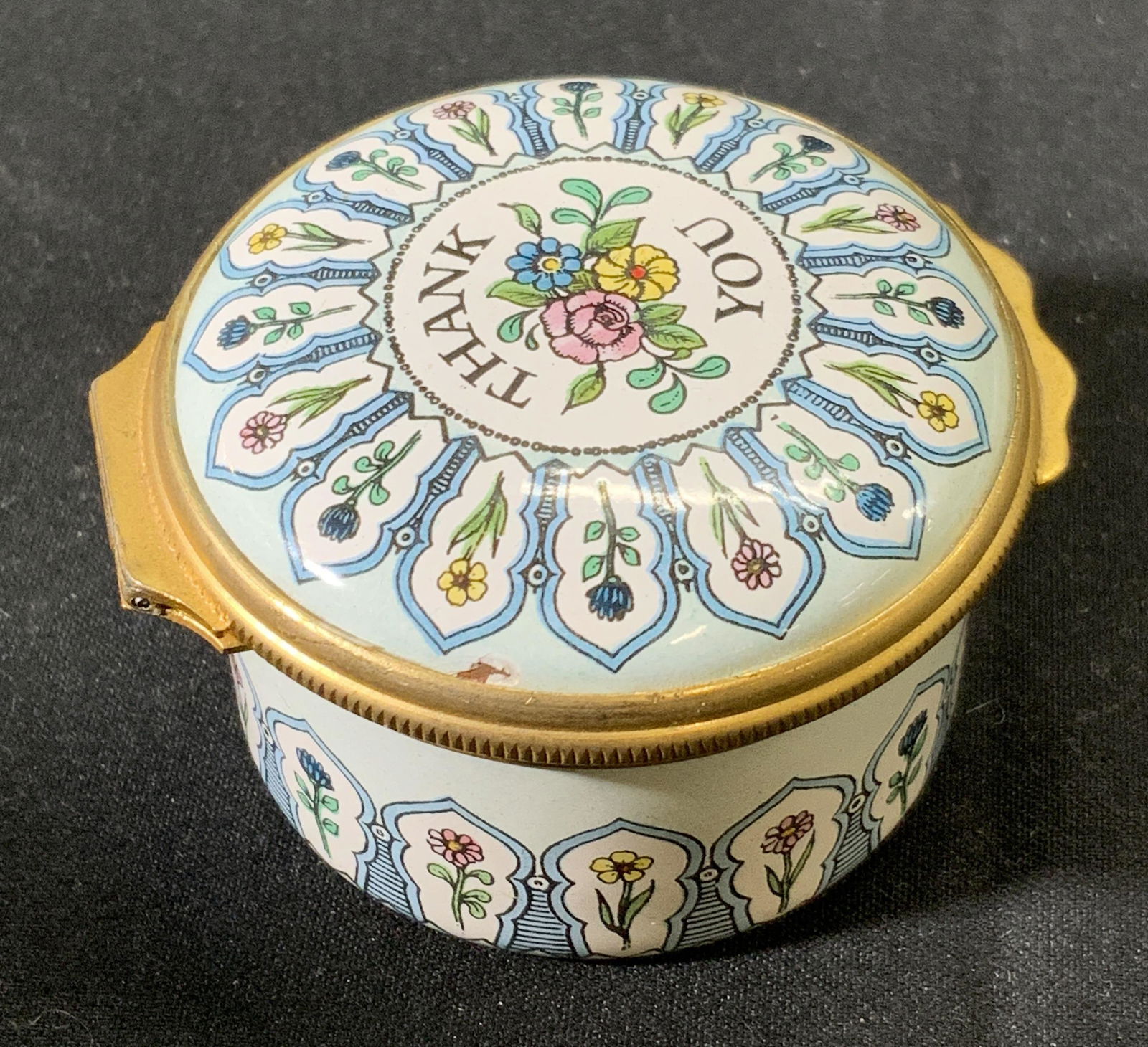 HALCYON DAYS Thank You Enameled Pill Box (1 of 5)