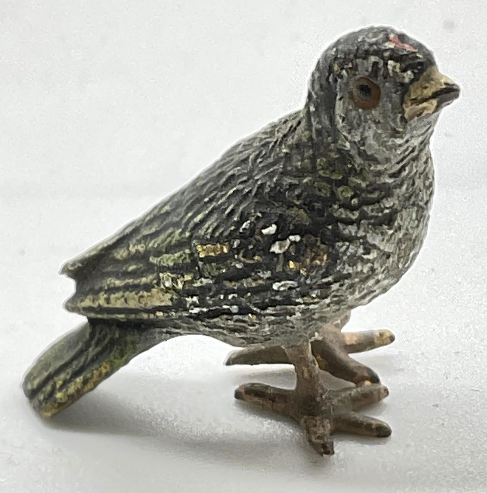 Antique Miniature Painted Vienna Bronze Bird (1 of 5)
