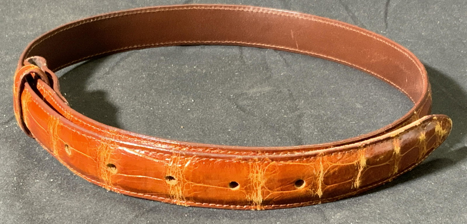 Genuine Alligator Brown Leather Belt (1 of 4)