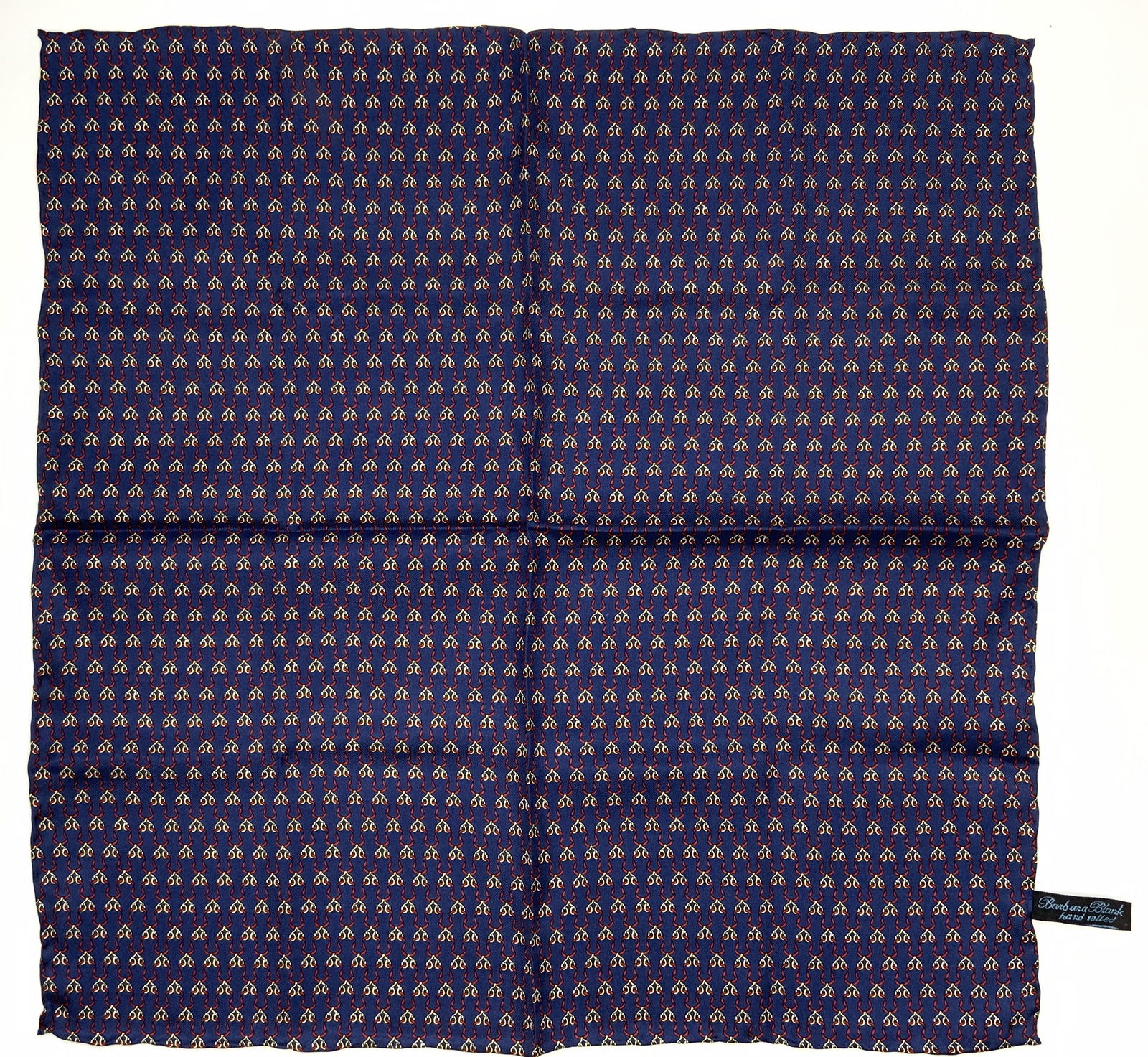 BARBARA BLANK Blue Silk Pocket Scarf (1 of 4)