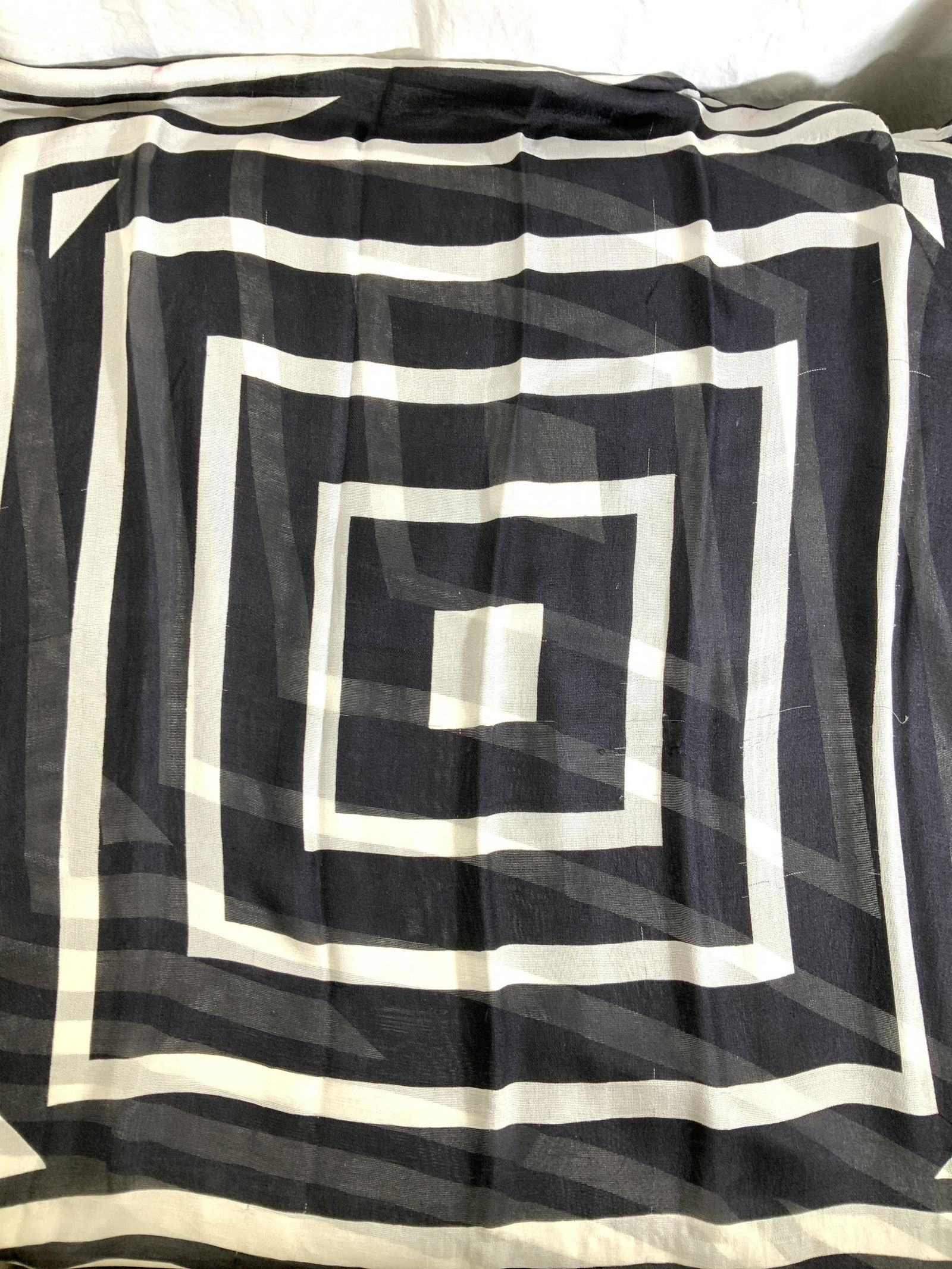 Black and Silver semi Sheer Oversized shawl (1 of 5)