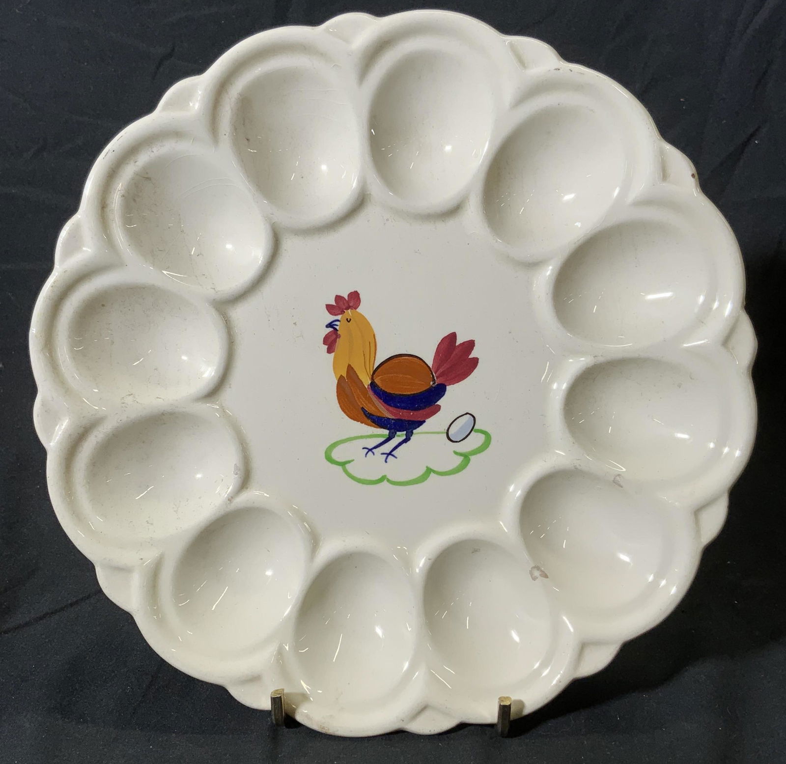 GIEN FRANCE Porcelain Deviled Egg Serving Plate (1 of 4)