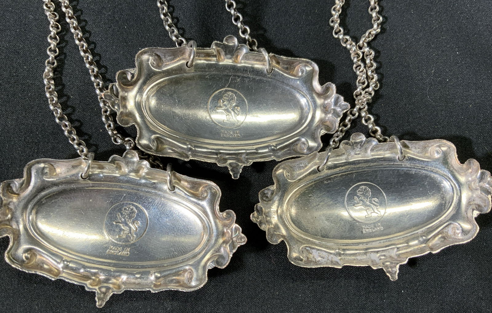 Set 4 Silver Tone Liquor Bottle Labels (1 of 7)