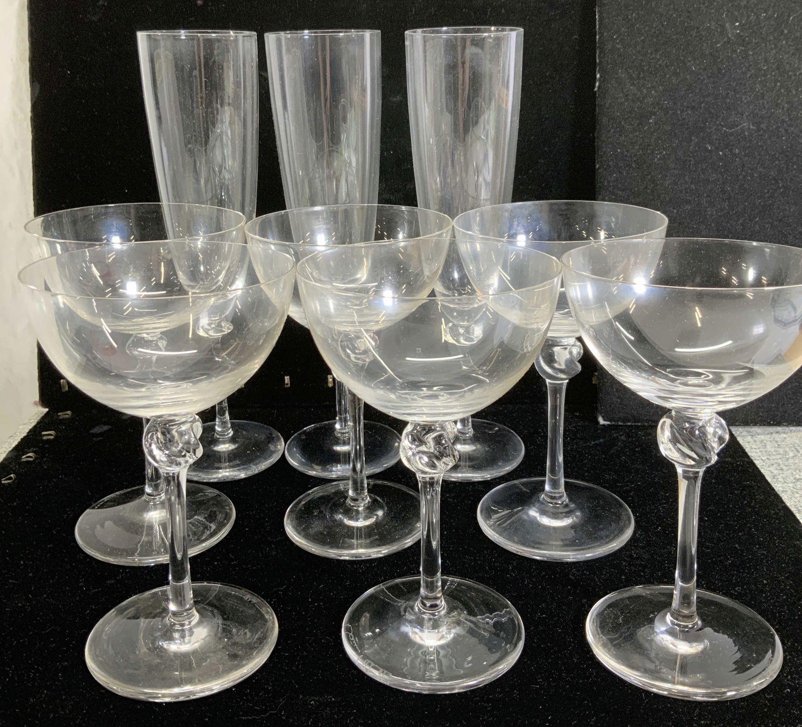 Signed DAUM CRYSTAL Stemware 9 Org Boxes, France (1 of 9)