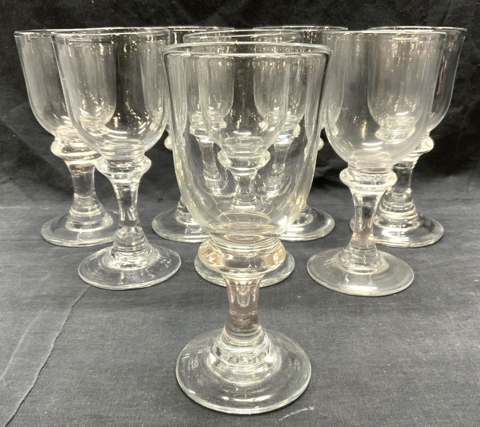 Set 8 Hand Blown Art Glass Goblets (1 of 8)