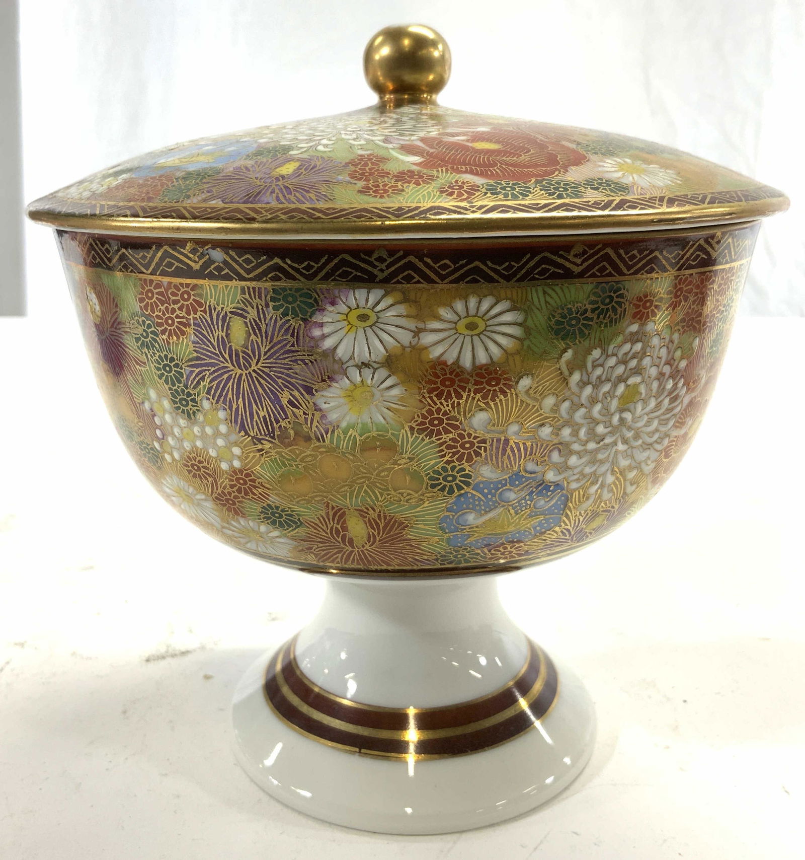 KUTANI Asian Porcelain Lidded Vessel (1 of 7)