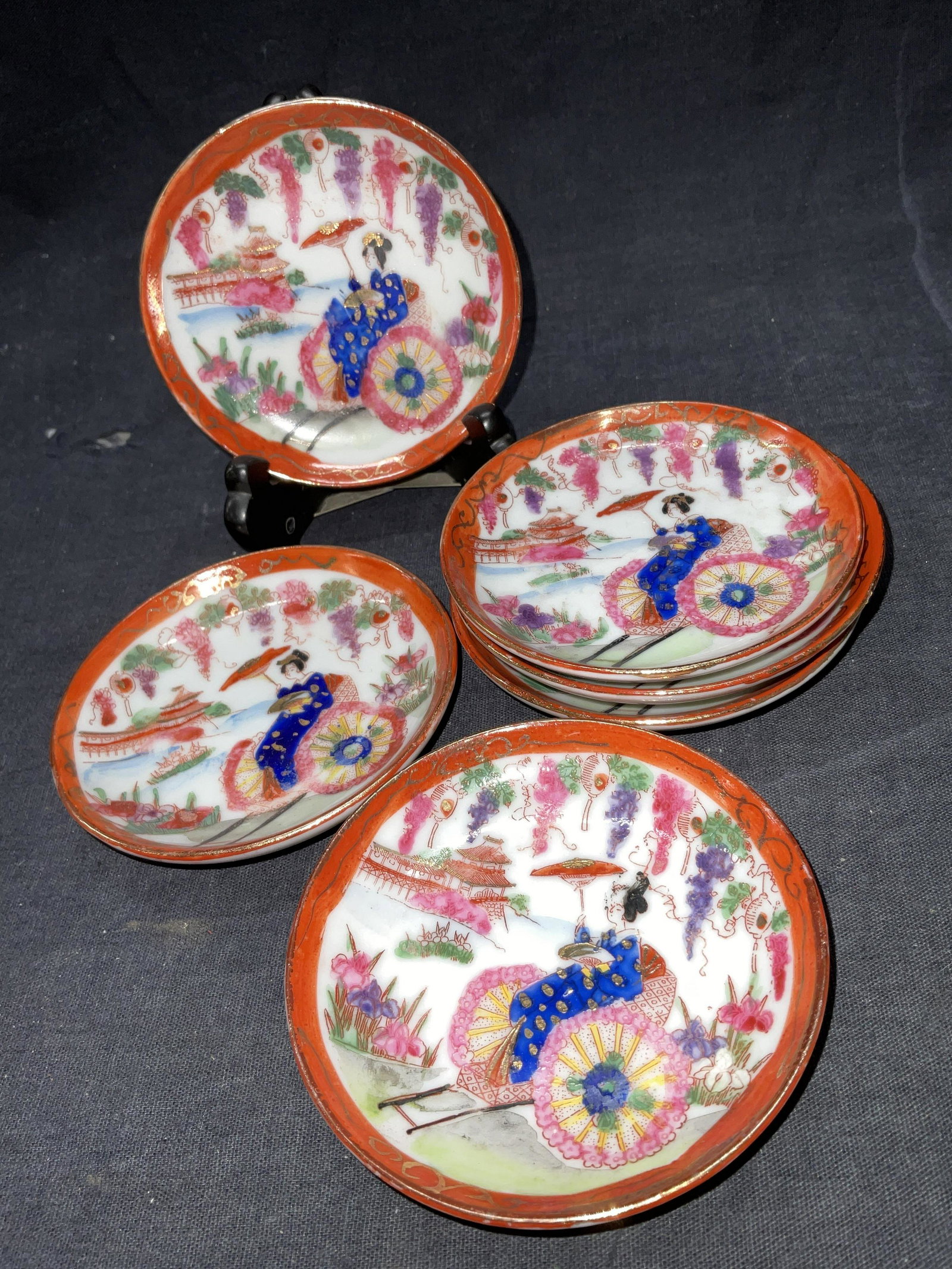 Set 6 Porcelain Asian Sauce Dishes (1 of 4)