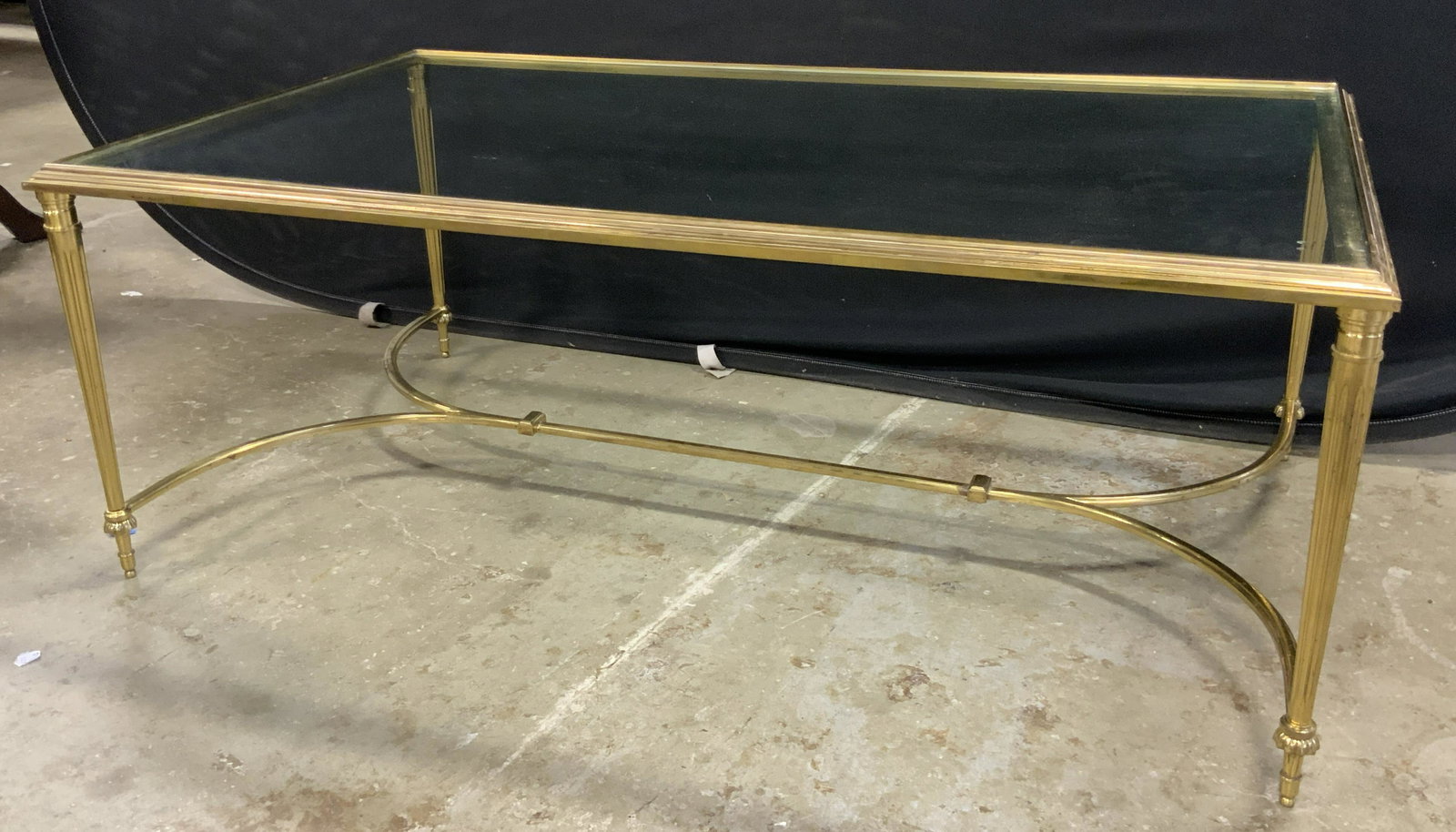 Vintage Rectangular Glass Topped Brass Table (1 of 11)