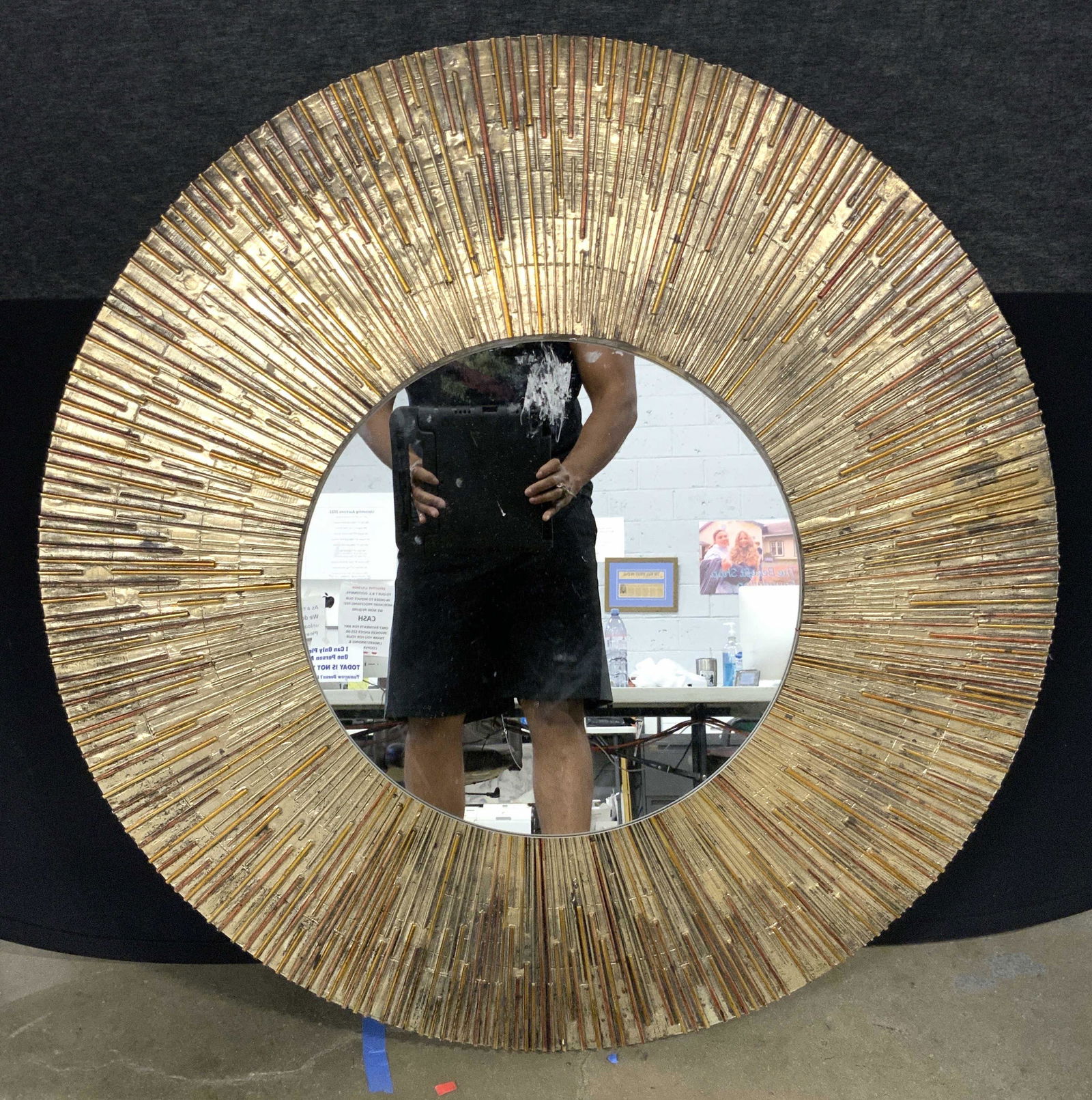 Circular Gold Leafed Sunburst Mirror (1 of 6)