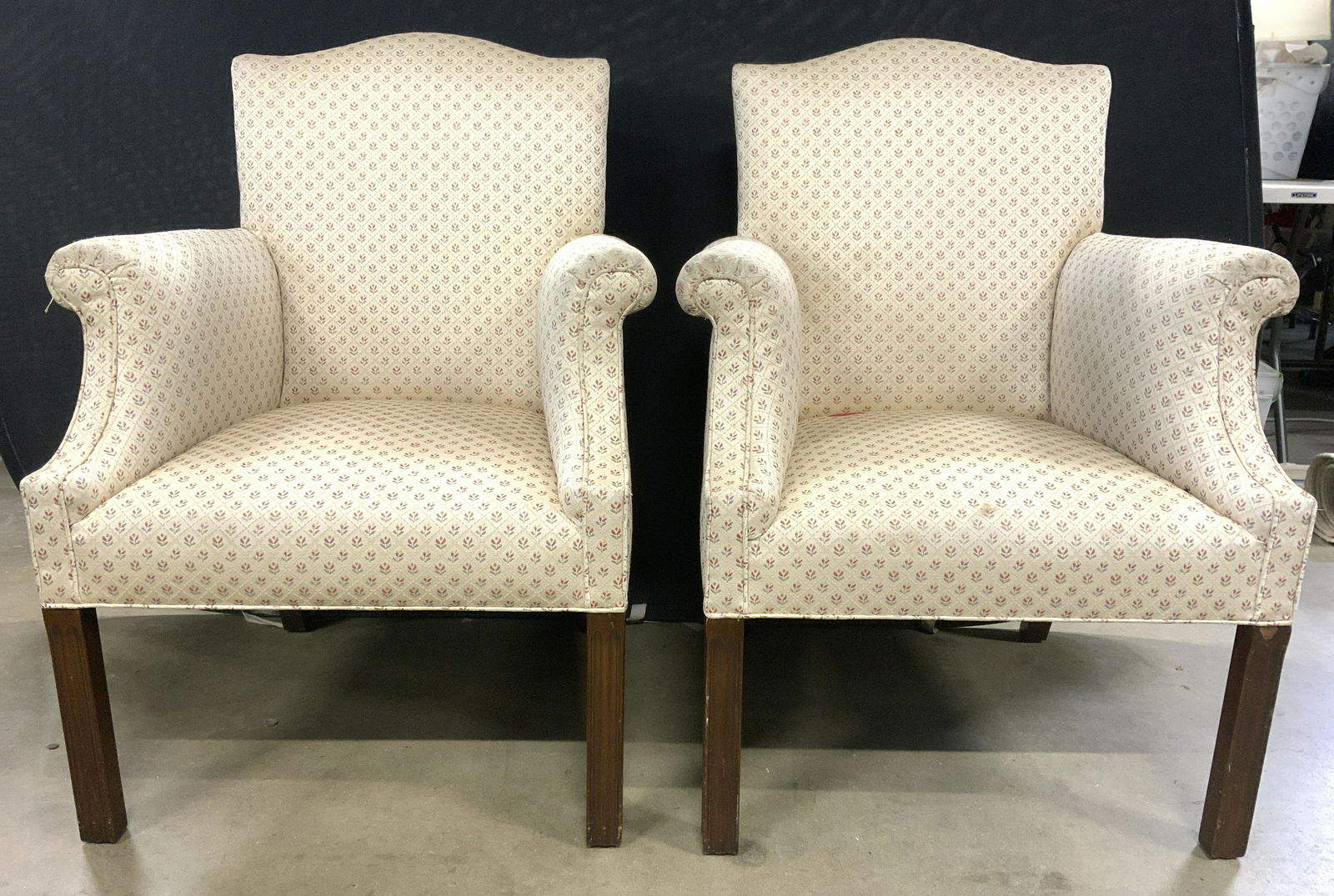 Pair Vintage Upholstered Armchairs 20th Century (1 of 10)