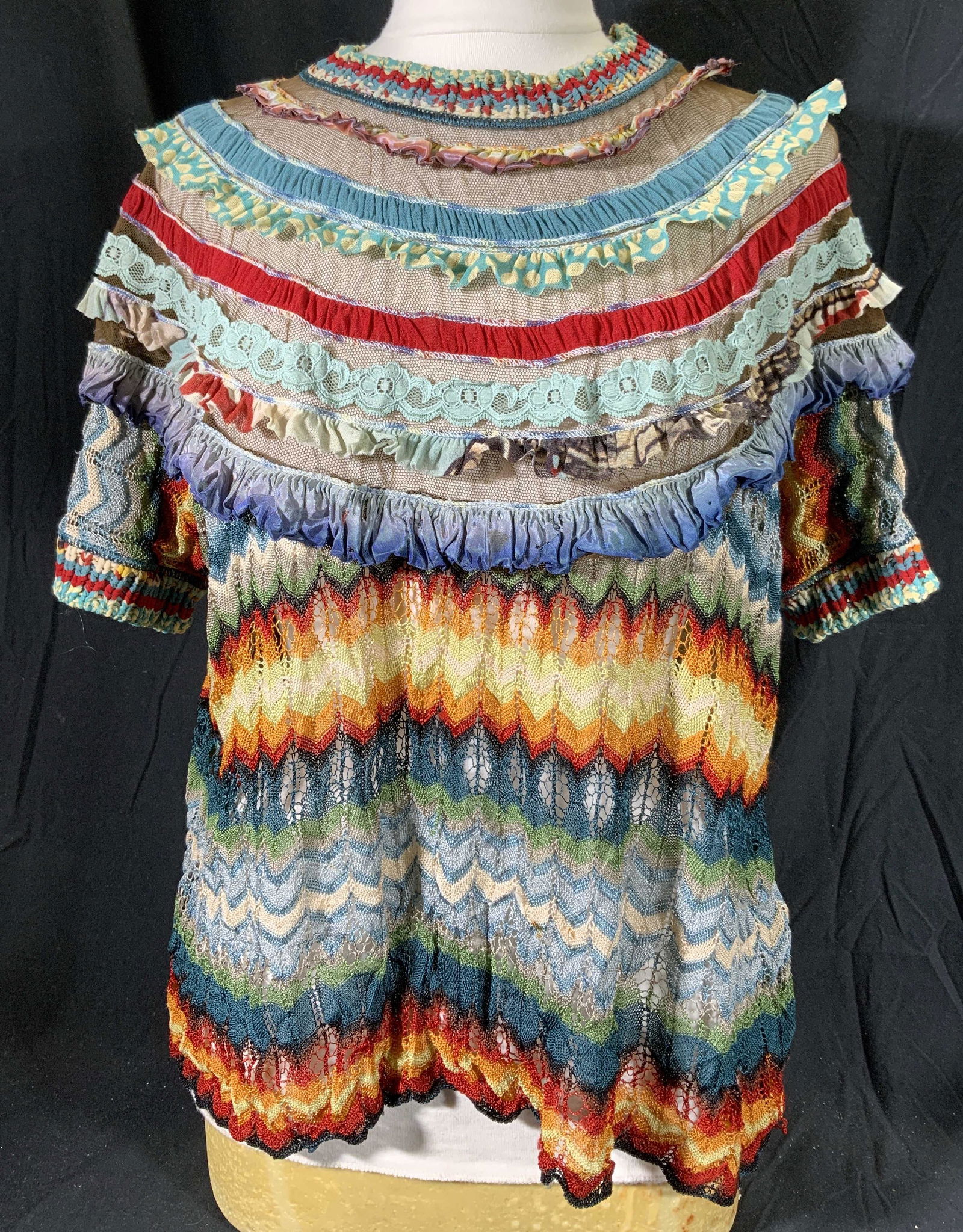 JEAN PAUL GAULTIER Multi Zigzag Knit Blouse (1 of 5)