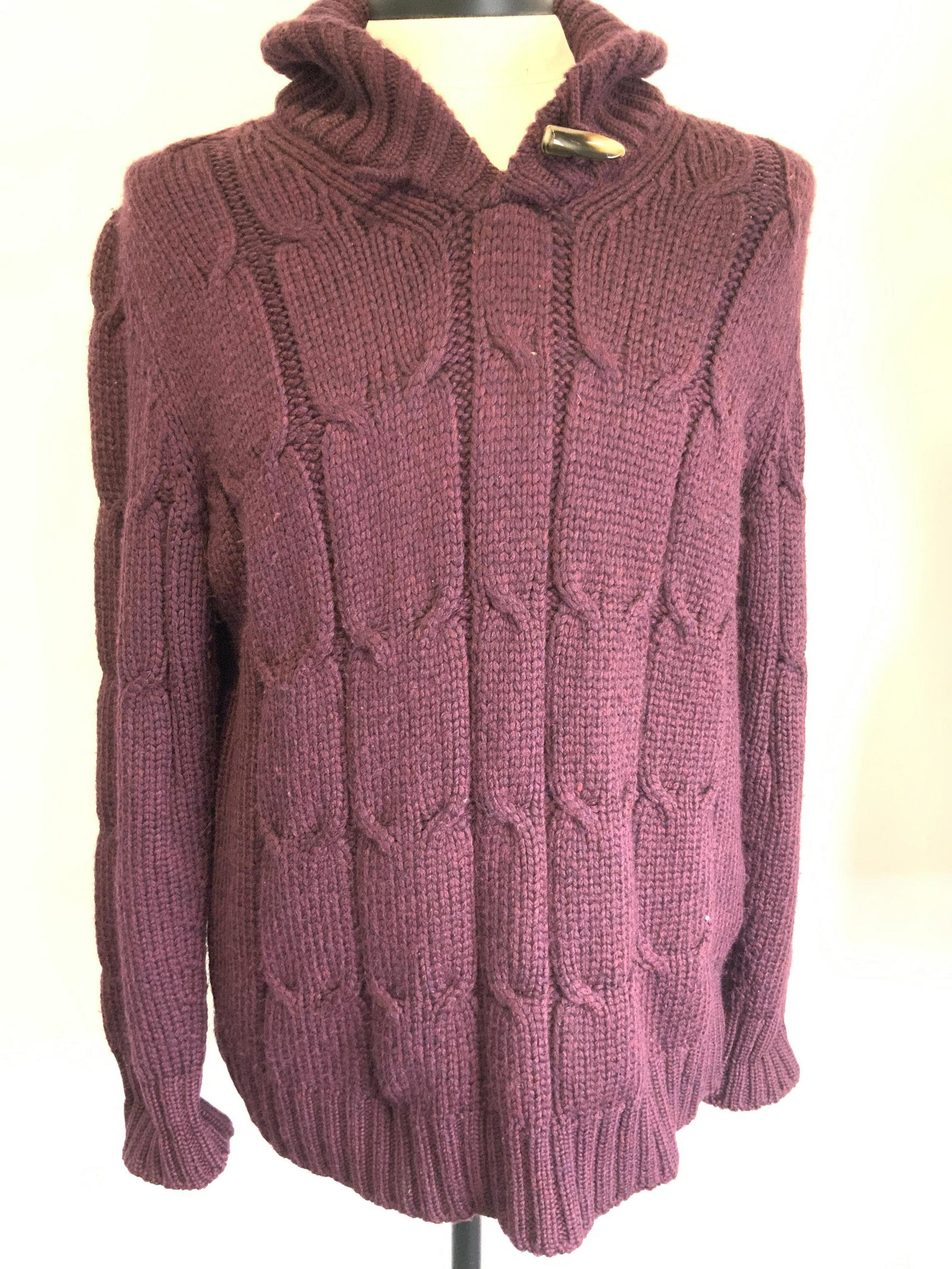 PAUL STUART Magenta Knitted Wool Sweater L (1 of 7)