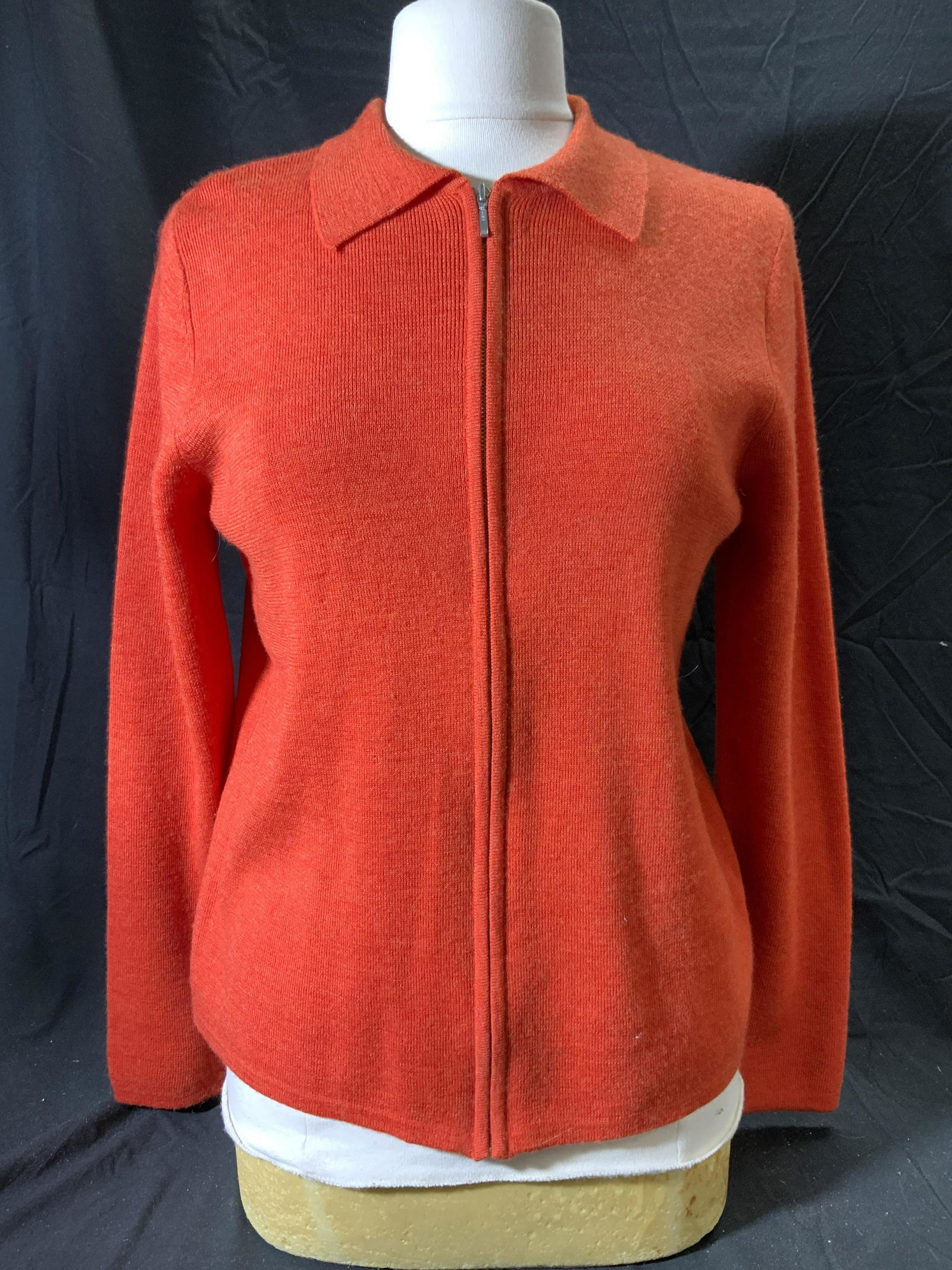 MERCER&MADISON Orange Merino Wool Zip Up (1 of 5)