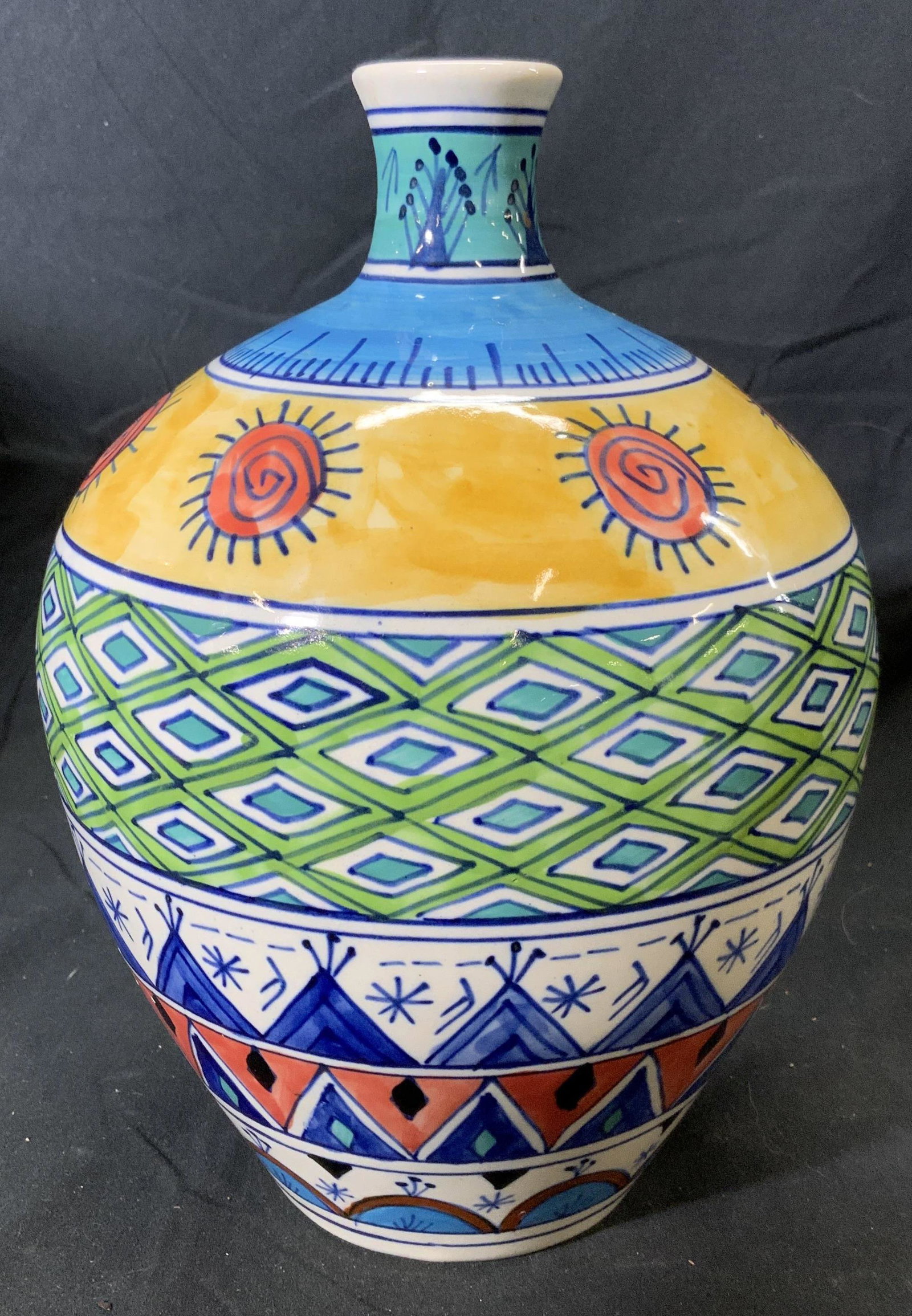 Native Motif Ceramic Bud Vase (1 of 4)