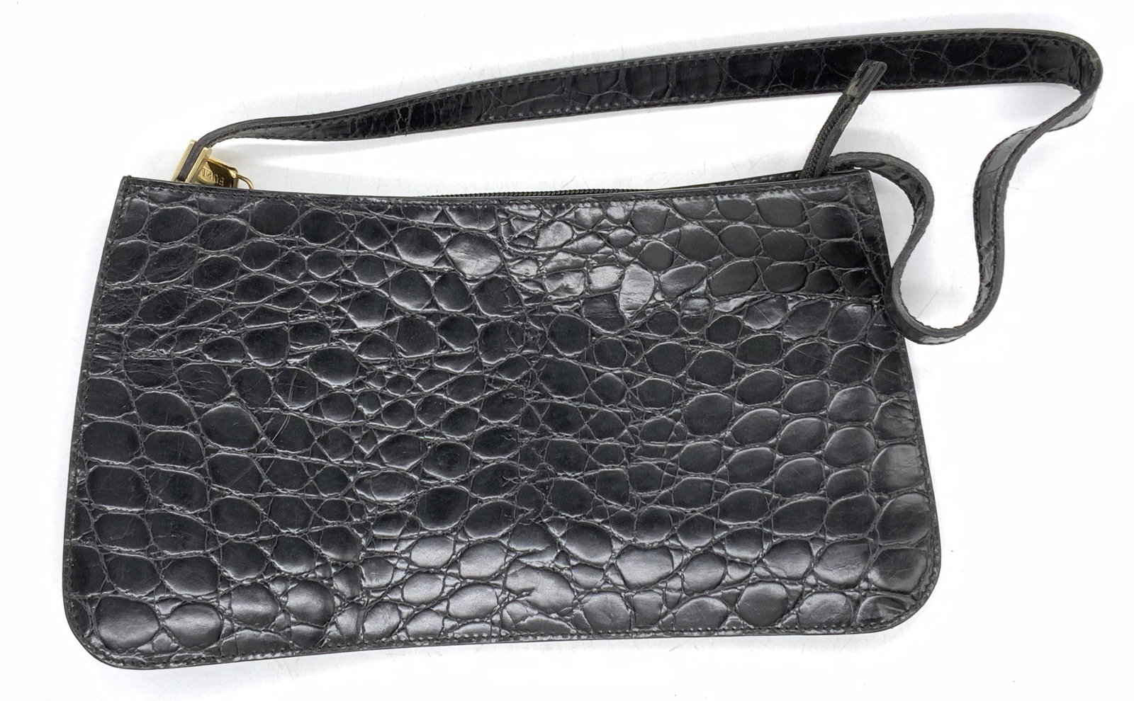 FURLA Black Croc Leather Handbag (1 of 4)