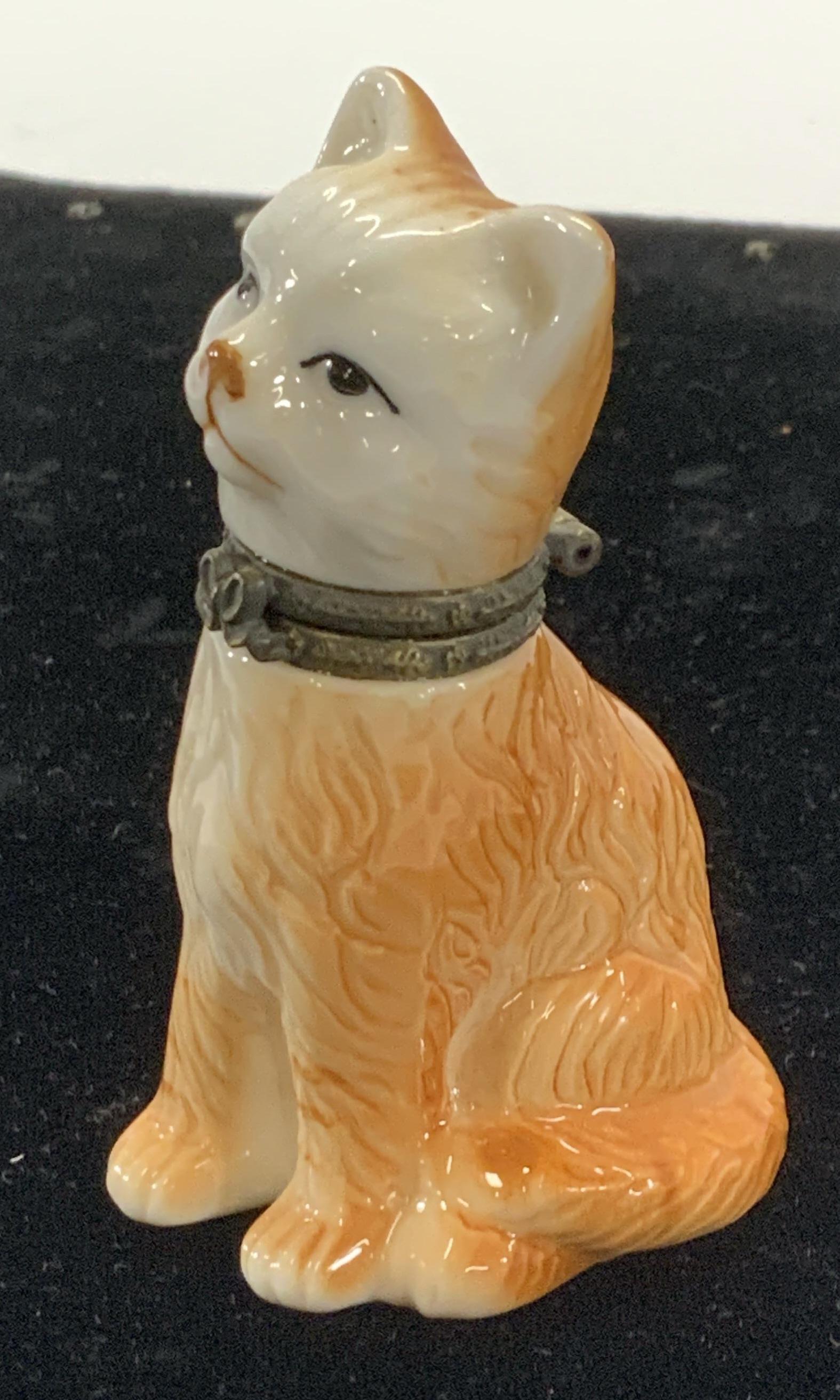 Porcelain Cat Figurine Pill Bottle (1 of 5)