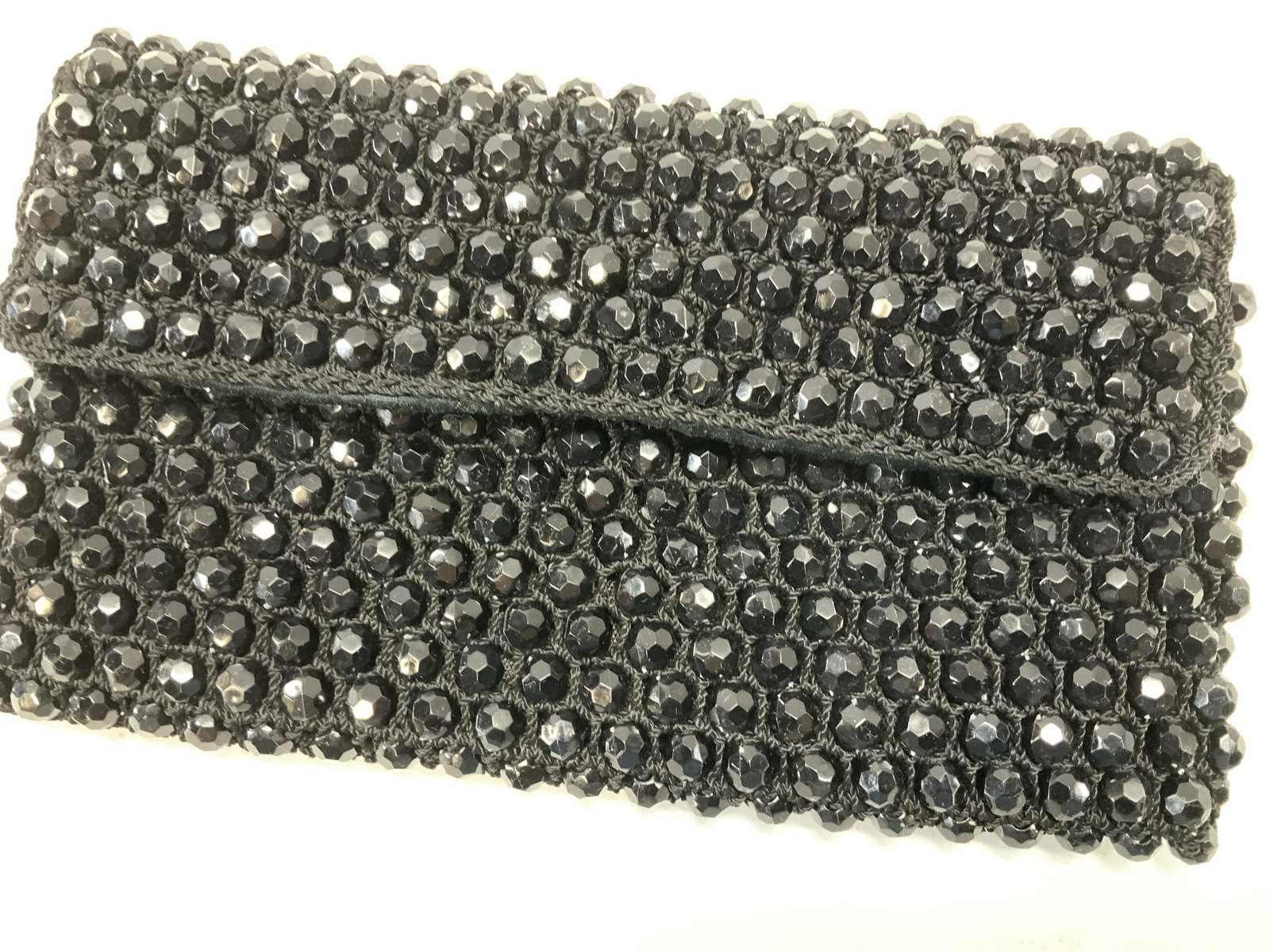 Jet Bead Style Clutch with Dust Bag (1 of 6)