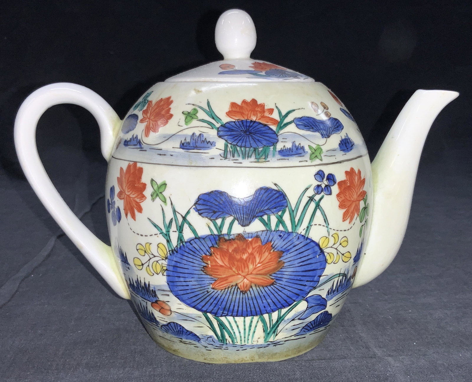 Signed Hand Painted Asian Porcelain Kettle (1 of 8)