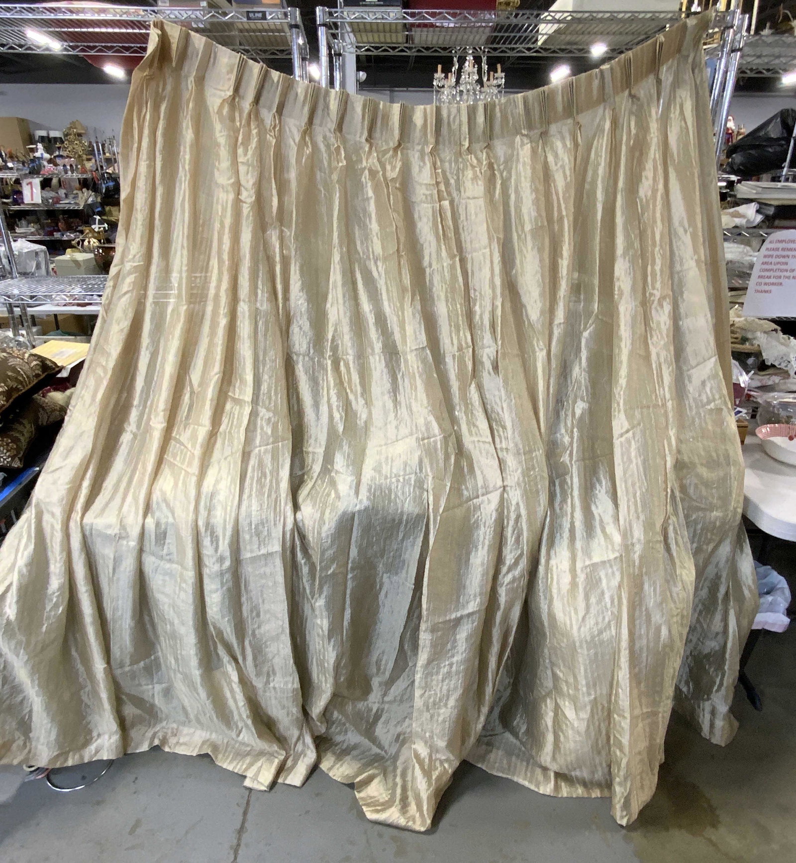 Set 2 Custom Made Gold Striped Drapes (1 of 5)