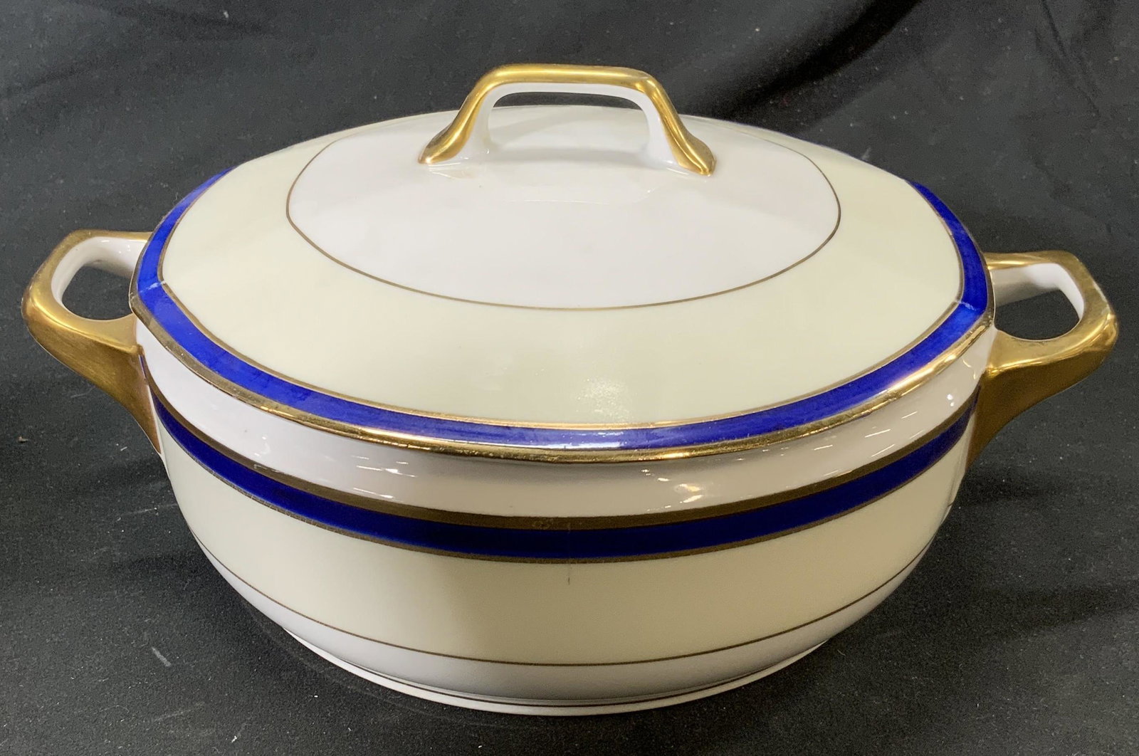 EPIAG Vintage Lidded Gilt China Tureen, Czech (1 of 5)