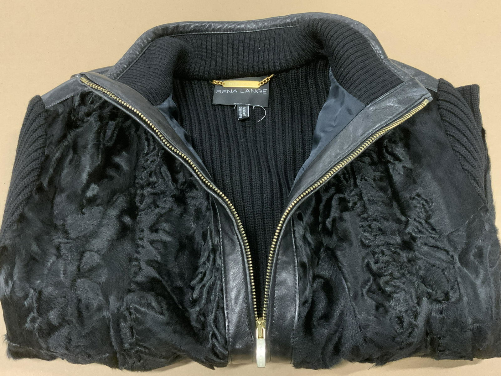 RENA LANGE Black Fur, Leather, & Knit Sweater, GER (1 of 10)