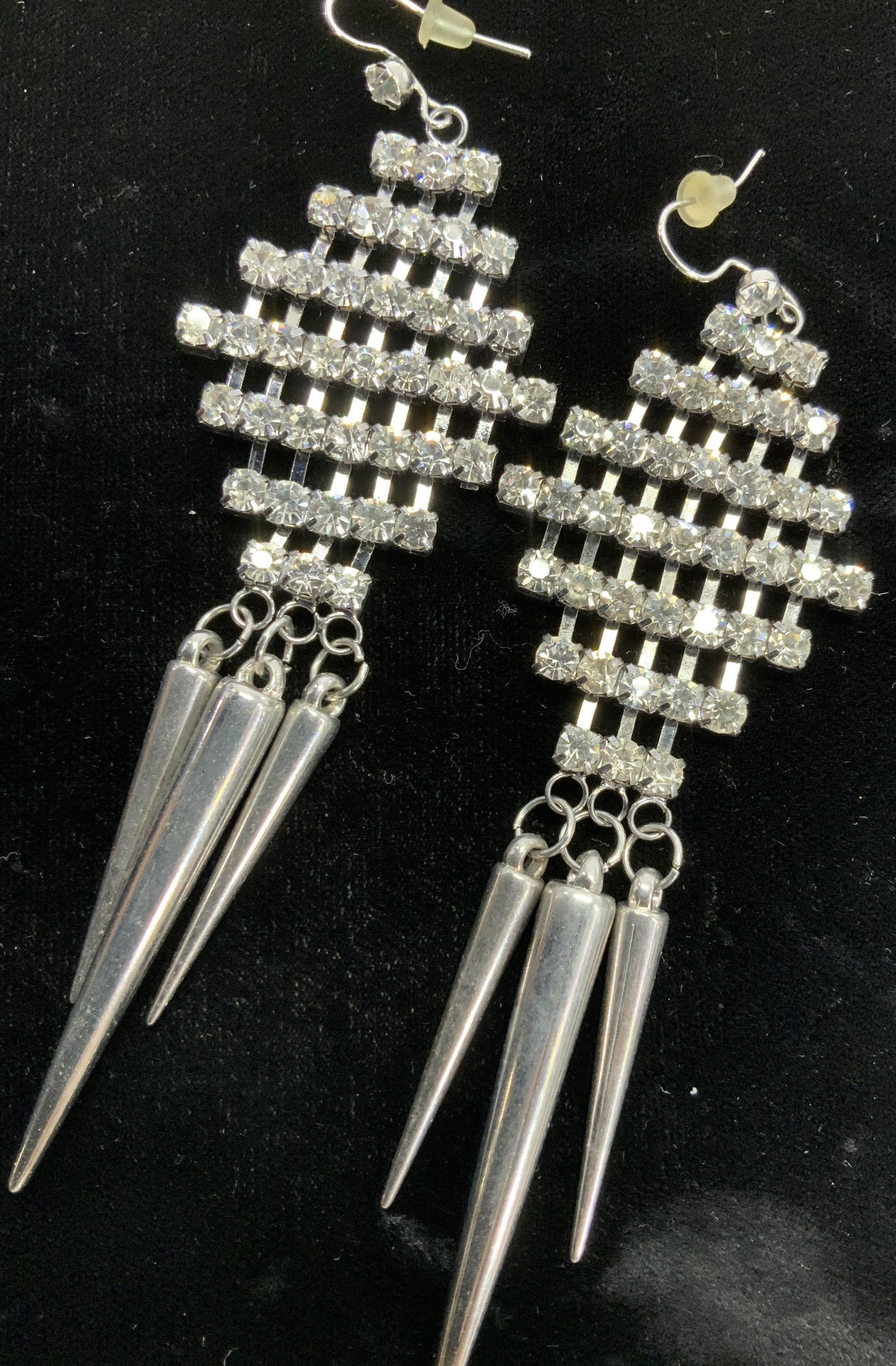 Art Deco Rhinestone Pendant Earrings (1 of 4)