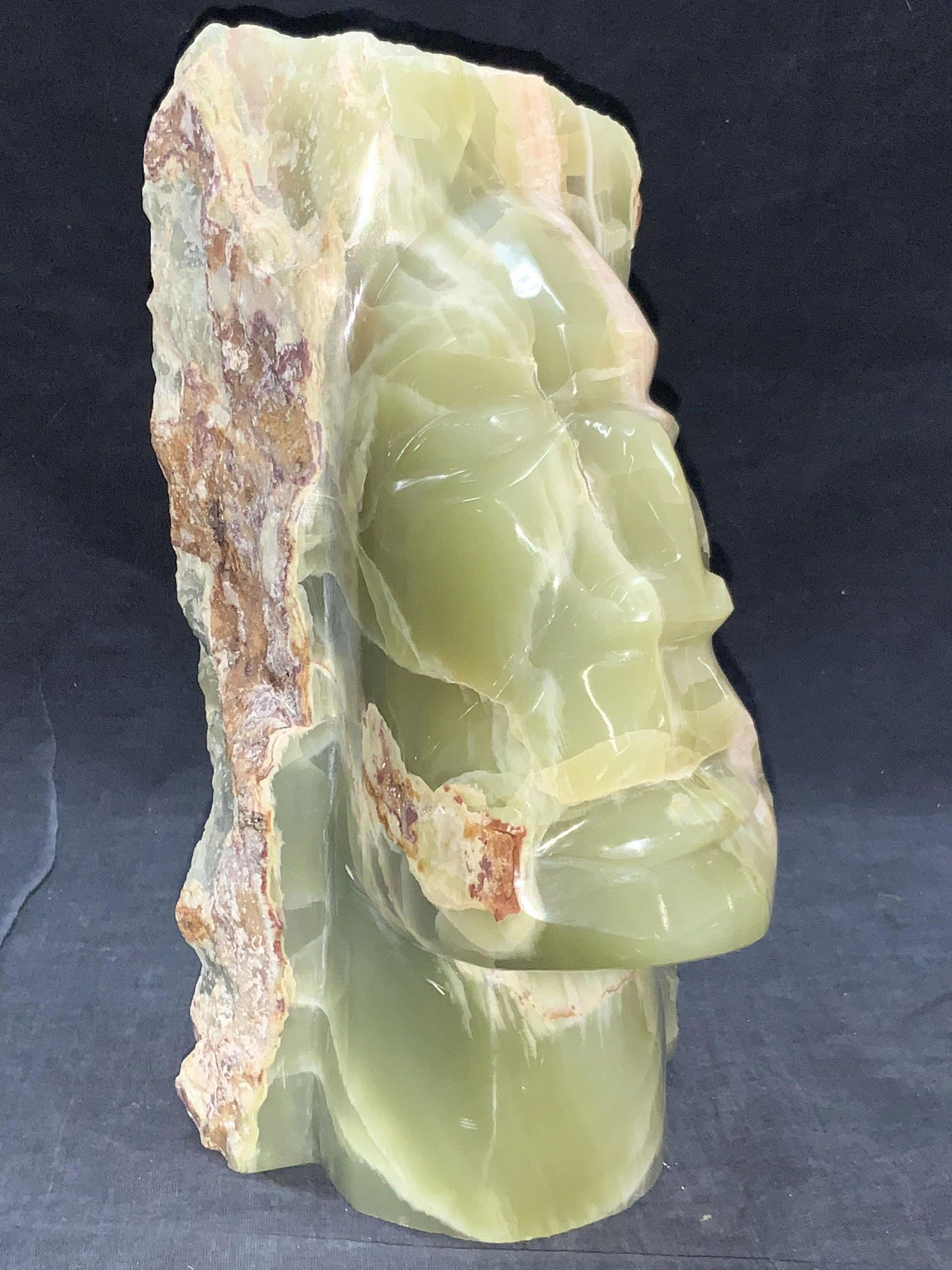 Carved Green Onyx Bust (1 of 8)