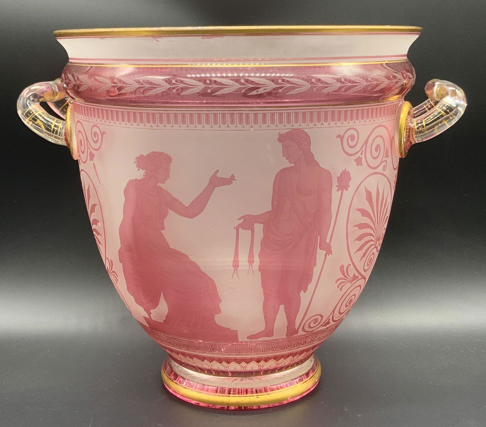 BACCARAT Opaline & Pink Overlay Crystal Ice Pail (1 of 20)