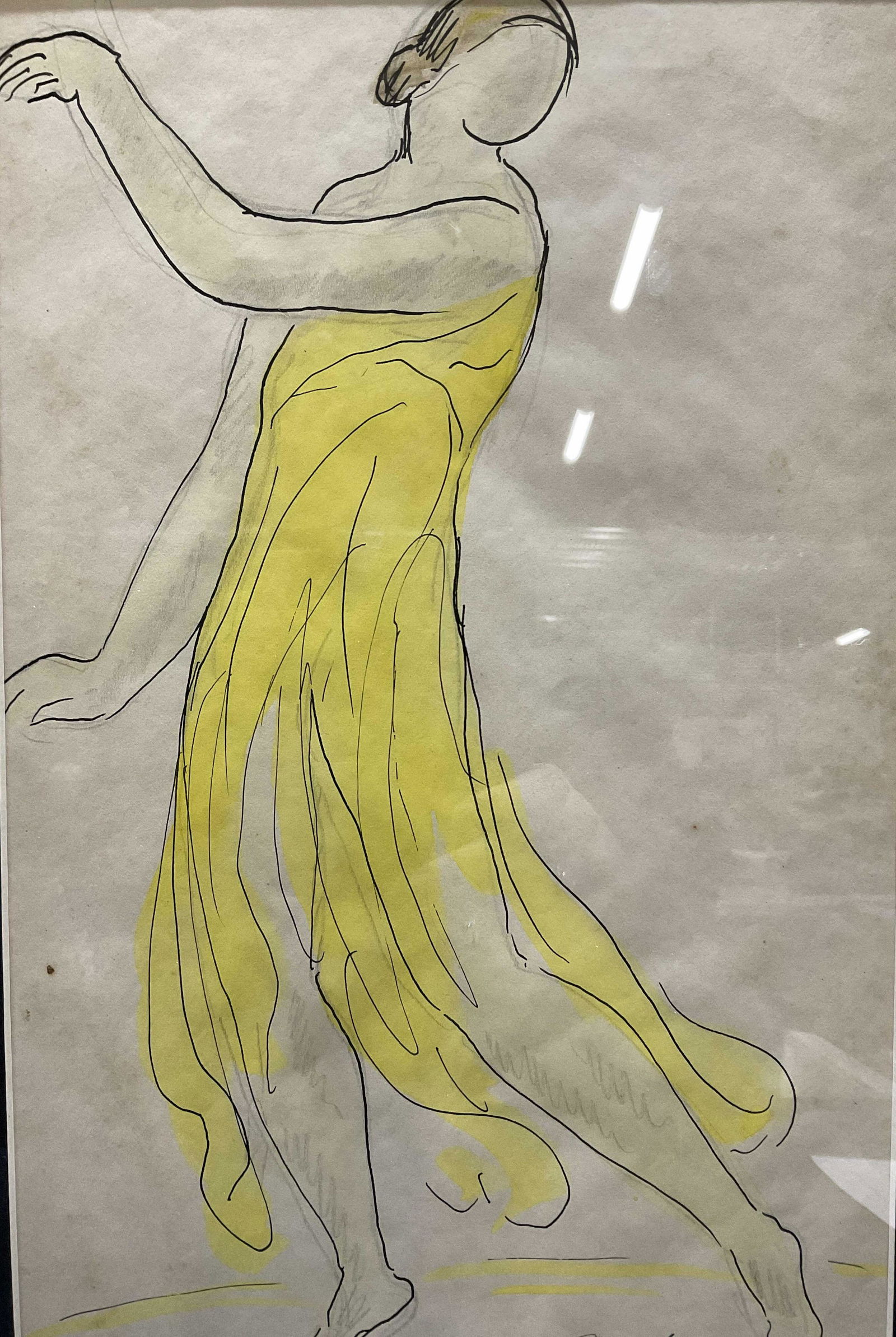 Attr SGND A. Walkowitz Watercolor of I. Duncan (1 of 7)