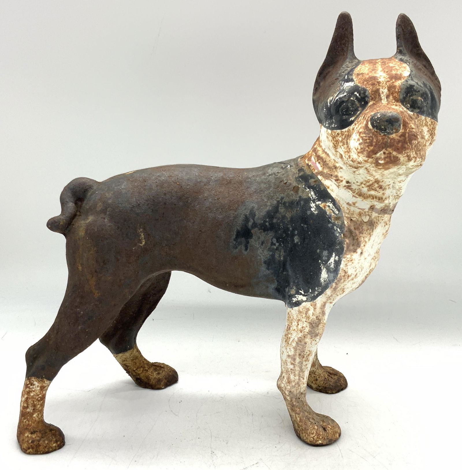 HUBLEY Antique  Cast Iron Boston Terrier Doorstop (1 of 10)