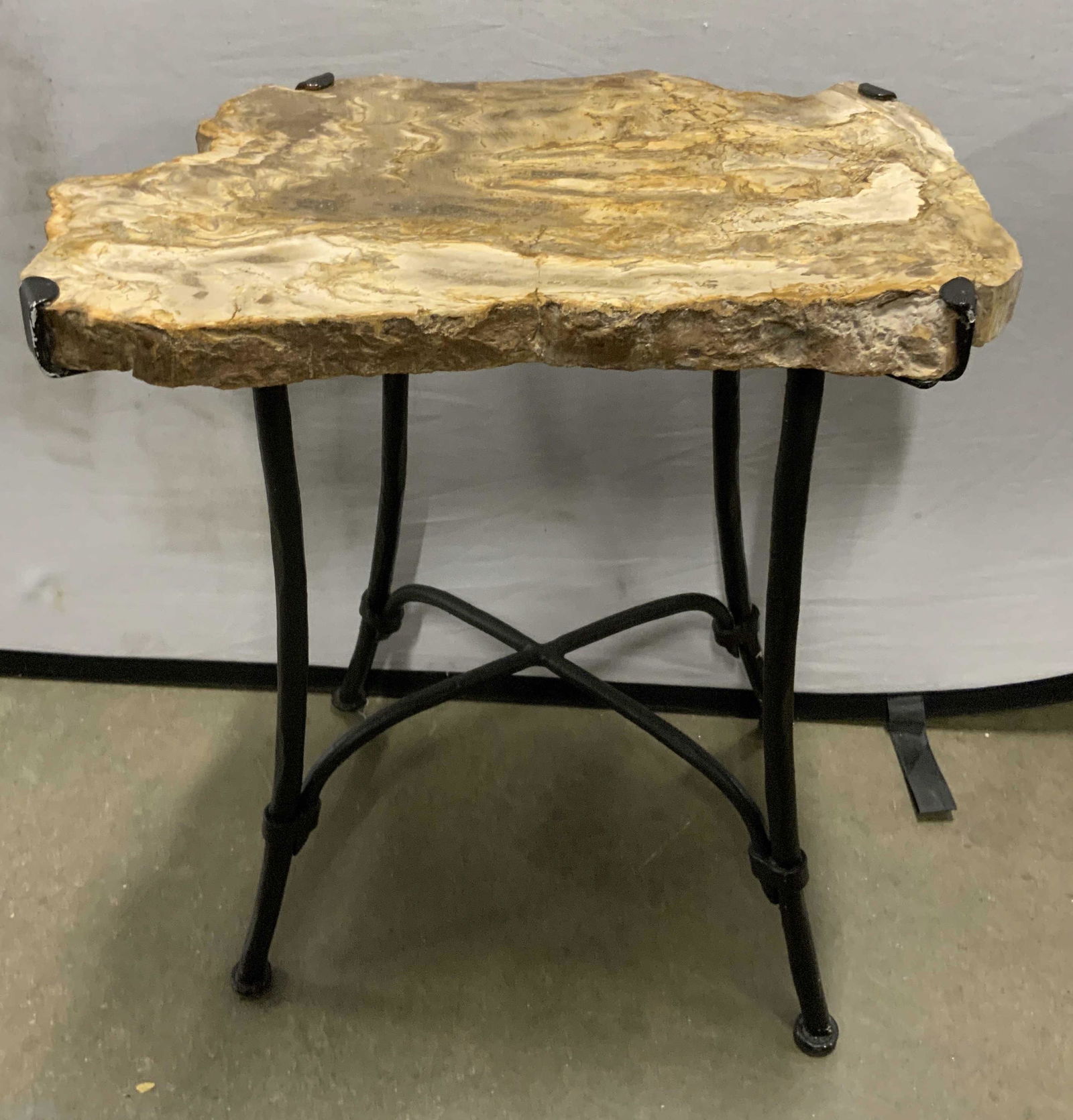 Petrified Wood & Iron Occasional Table (1 of 14)