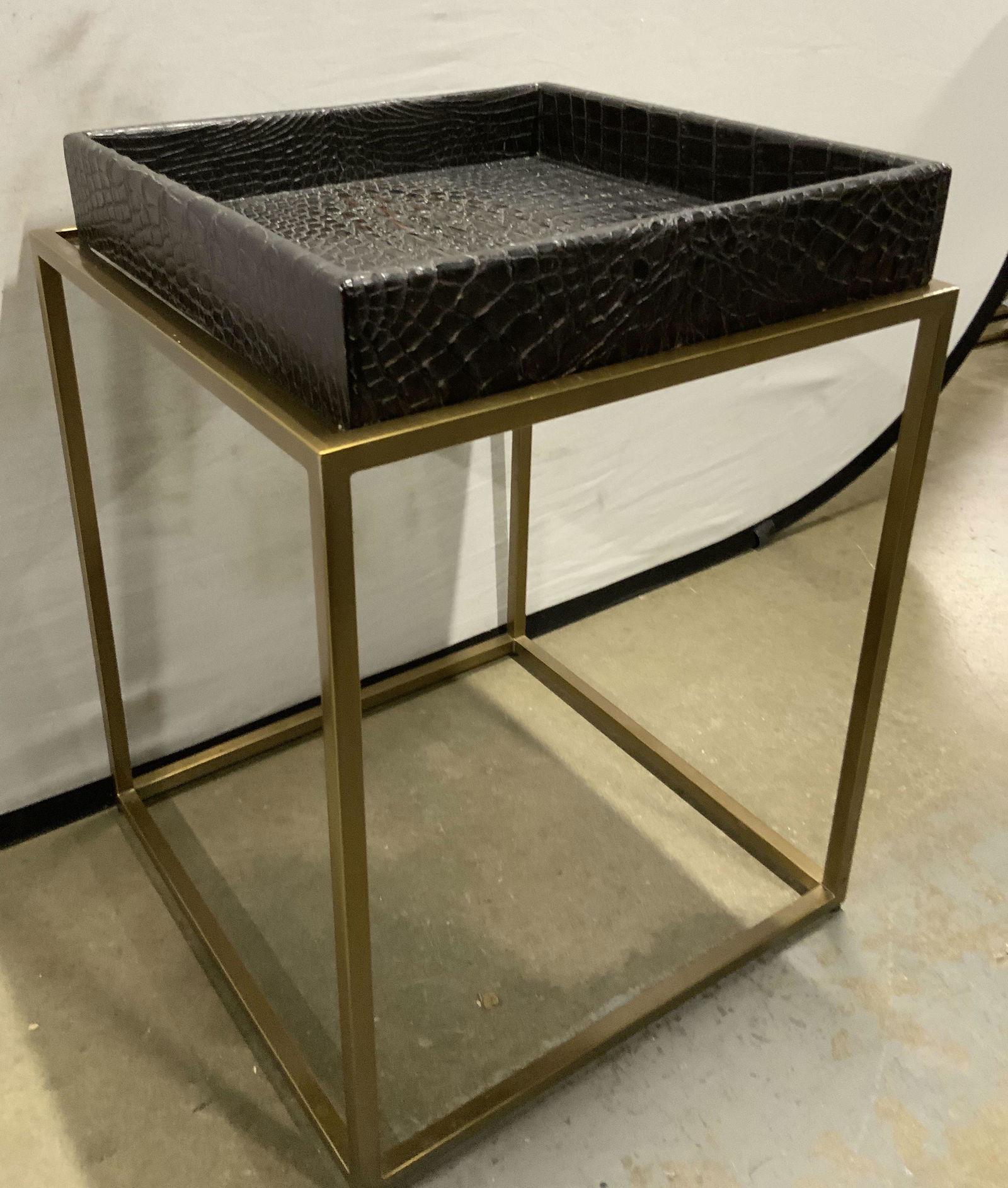 THEODORE ALEXANDER Open Brass Tray Top Side Table (1 of 10)