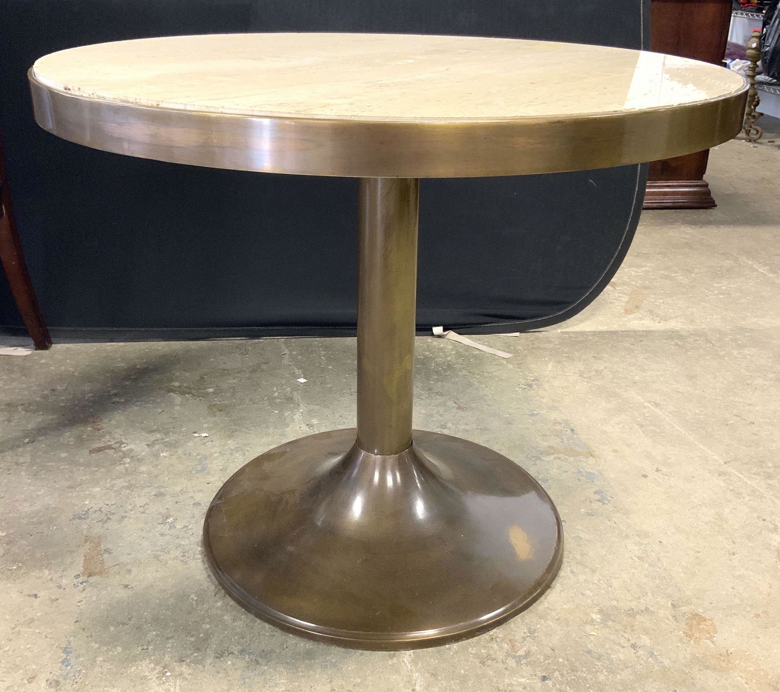 Travertine & Bronze Occasional Table 20th C (1 of 10)