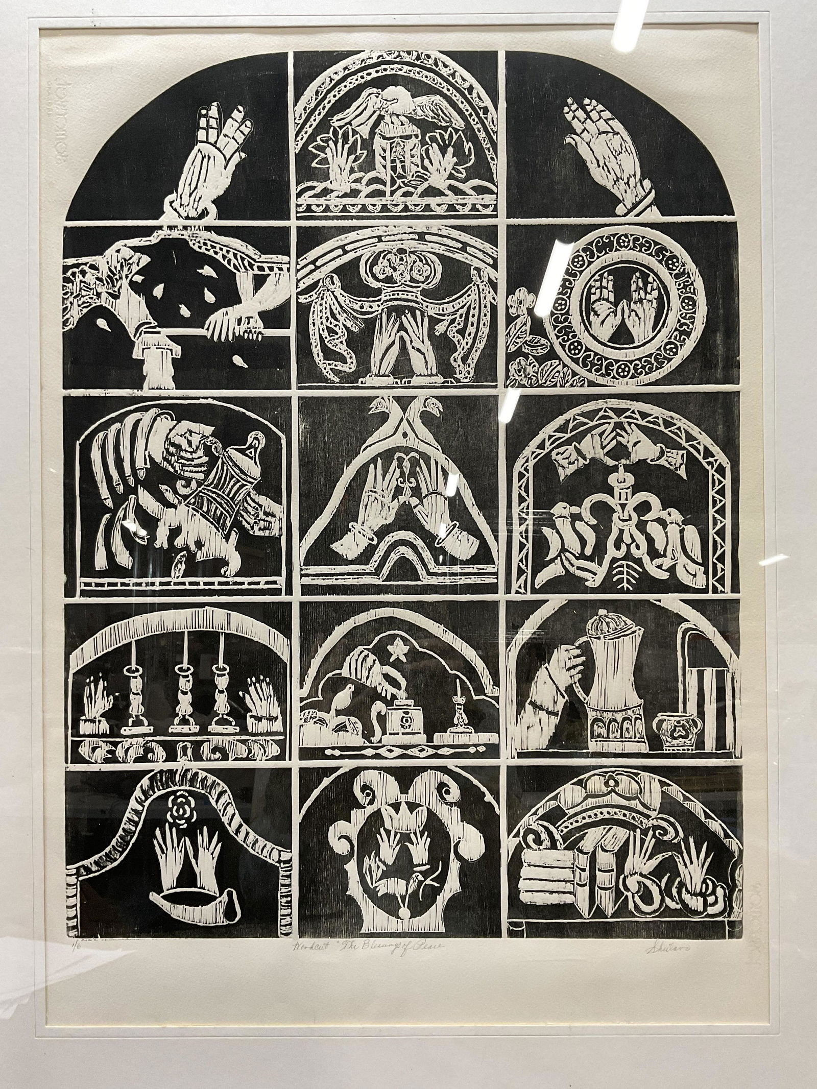 SGND Sheilano, Woodcut Blessing of Peace (1 of 7)