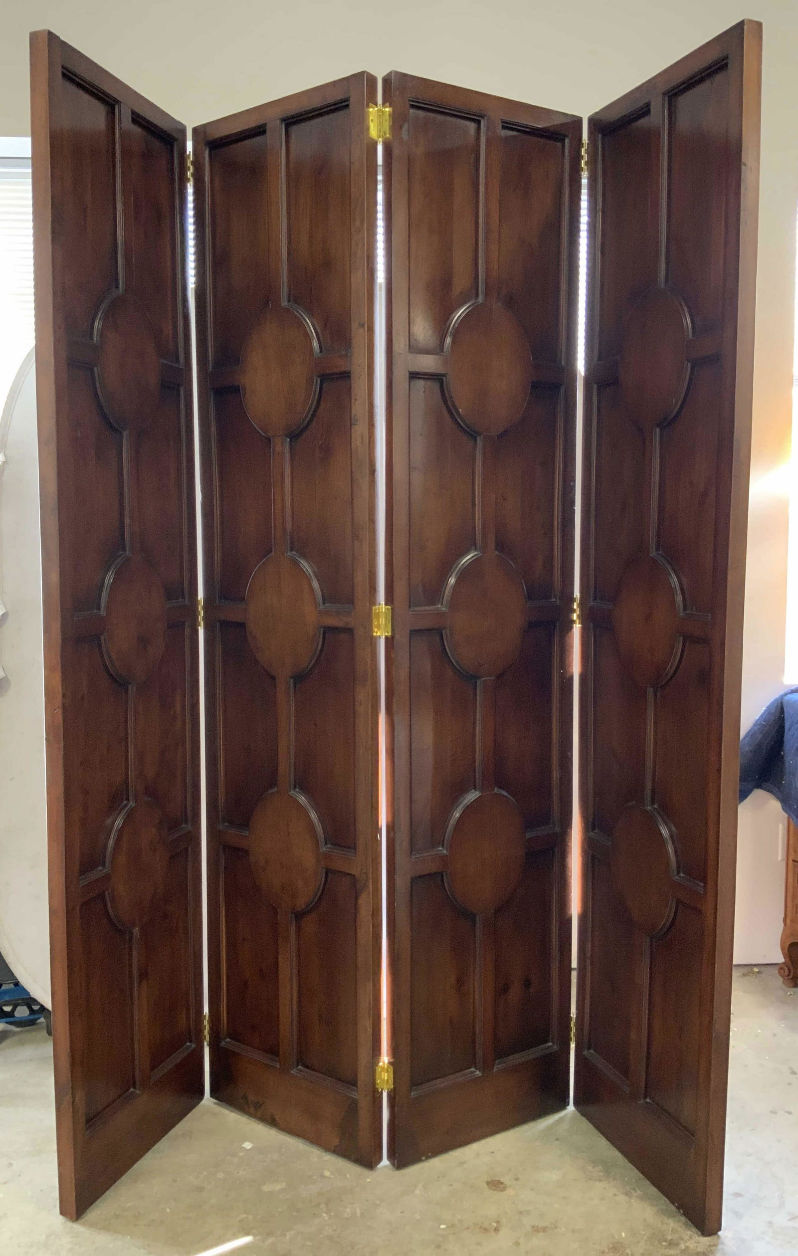 Walnut Stained Four Fold Screen (1 of 10)