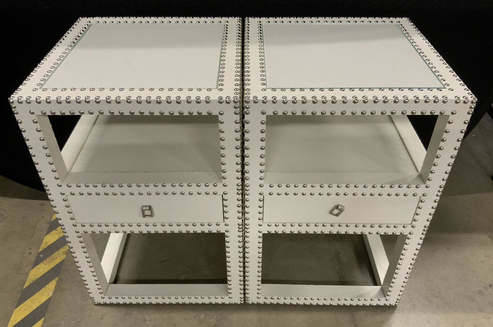 Pair Marco Woven Lacquered Grasscloth Side Tables (1 of 15)