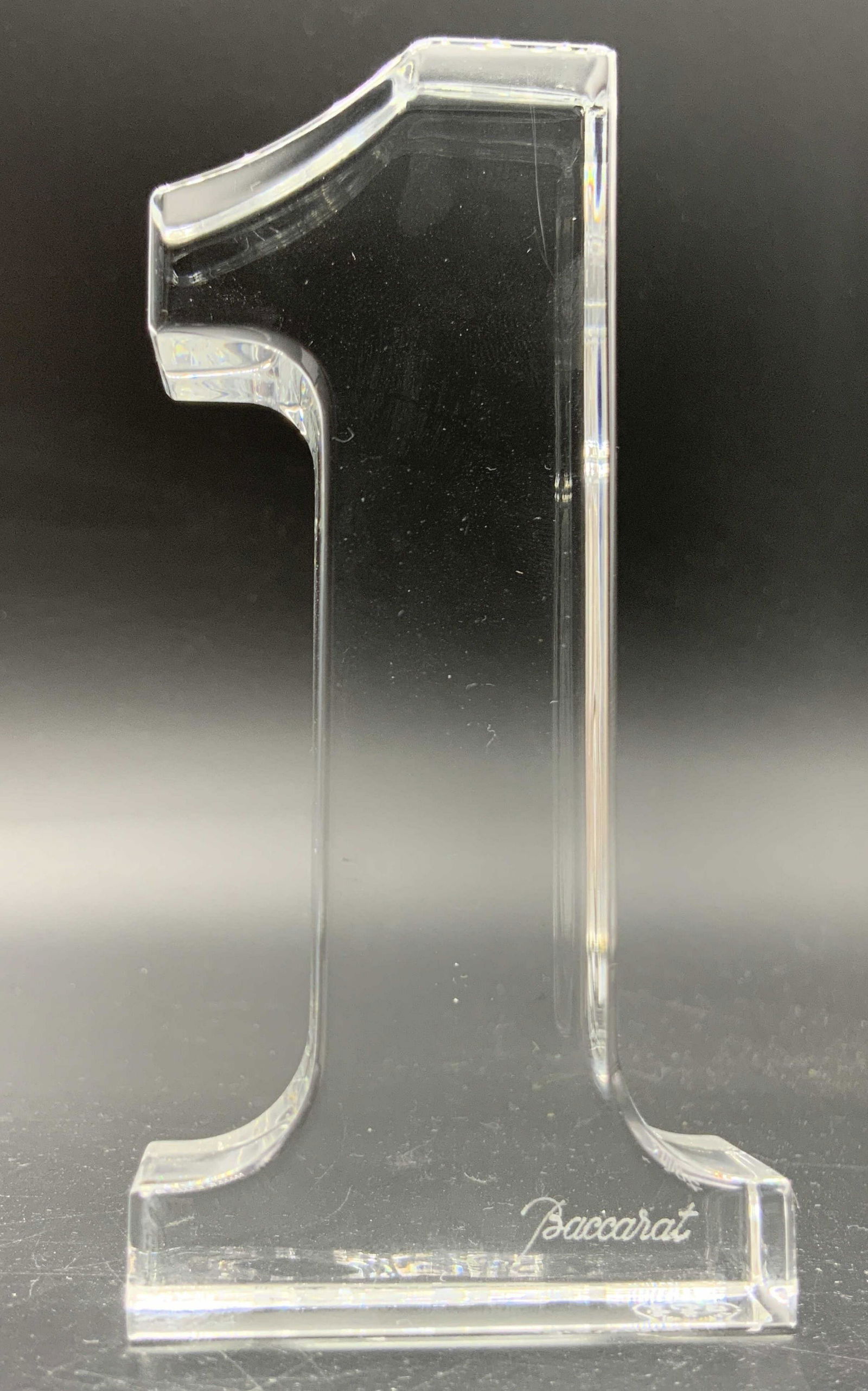 BACCARAT FRANCE Number One Crystal Paperweight (1 of 10)