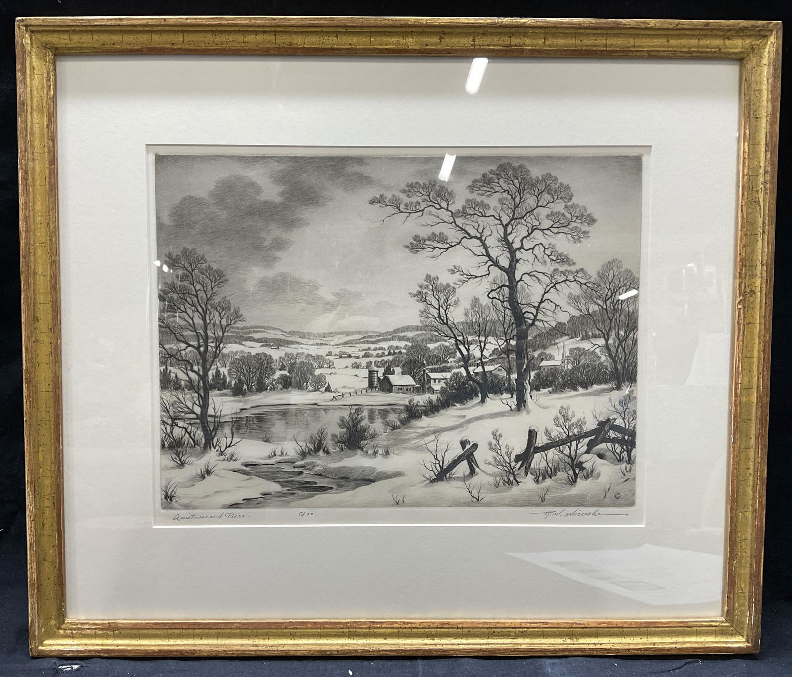 Signed R. WOICESKE Landscape Plate Impression (1 of 7)
