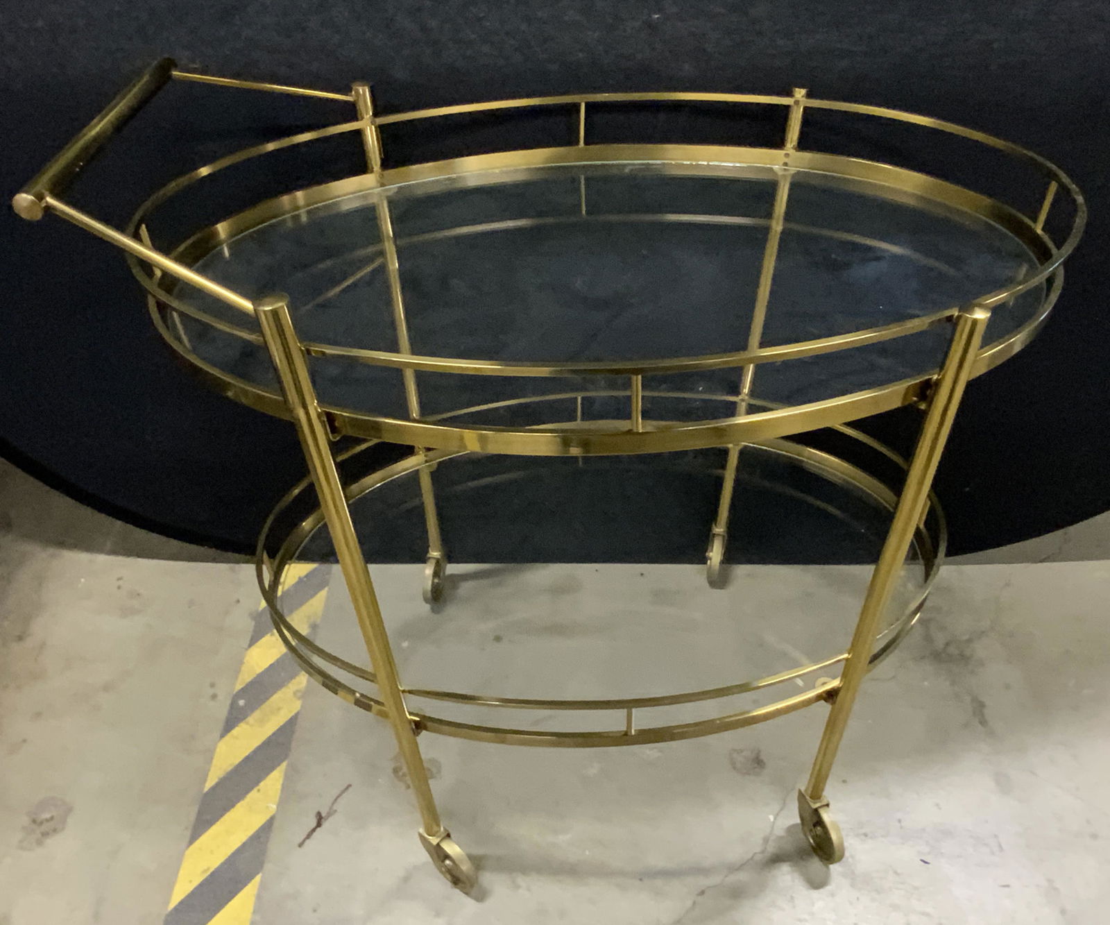 Vintage Brass & Glass Two Tiered Bar Cart (1 of 10)