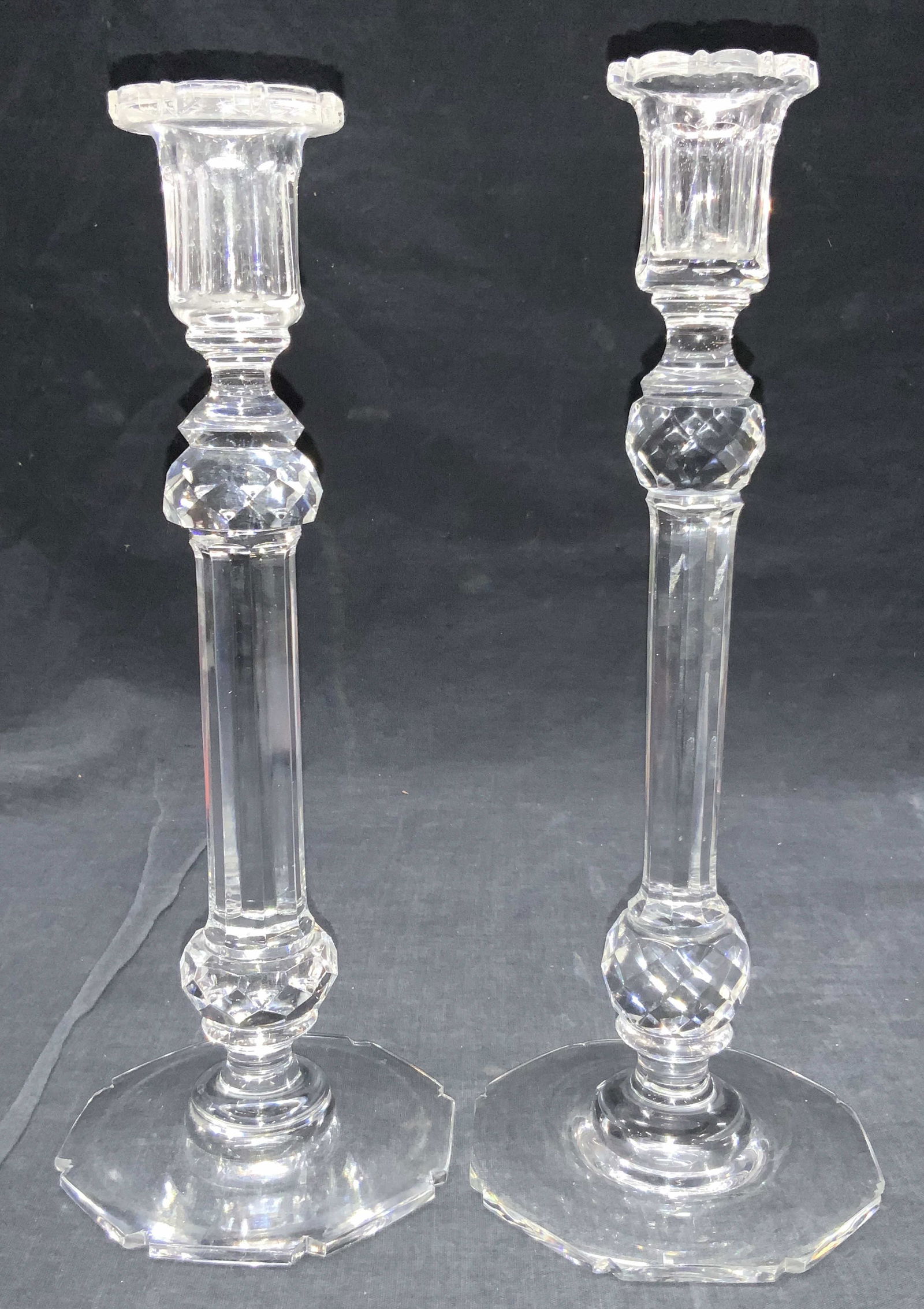 VAL ST LAMBERT Signed Crystal Candlesticks (1 of 11)