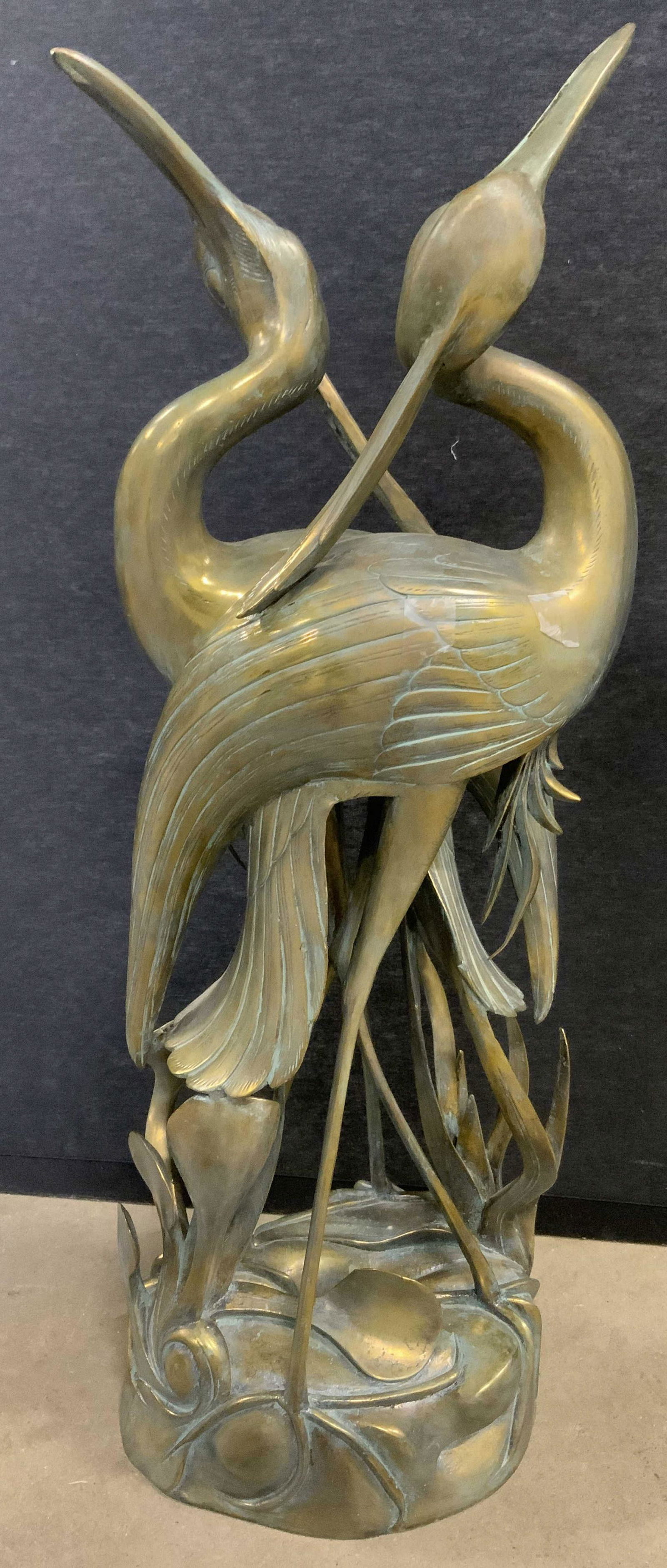 MAITLAND SMITH Brass Cranes Sculpture (1 of 10)