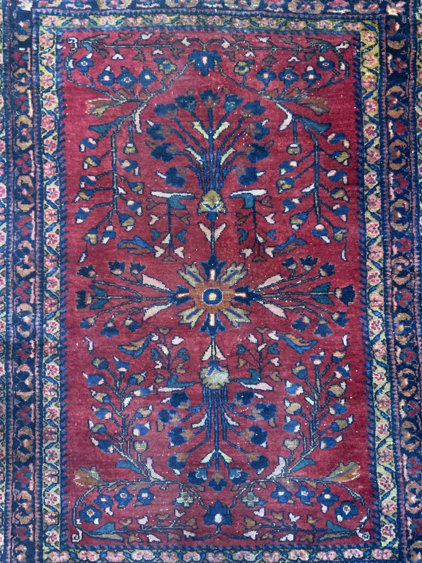 Antique Handmade Fringed Persian Wool Rug (1 of 10)