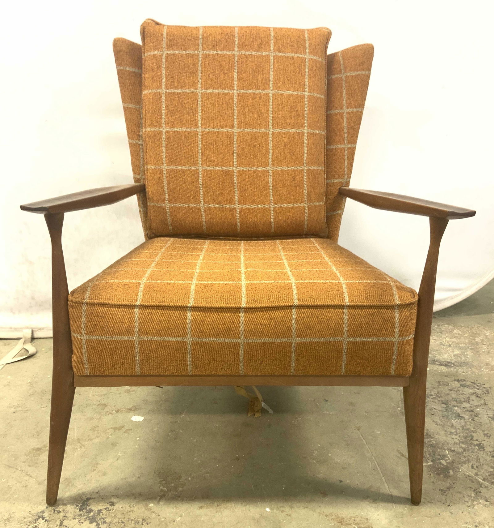 MCM Paul Mcobb Style Danish Modern Orange Open Armchair (1 of 10)