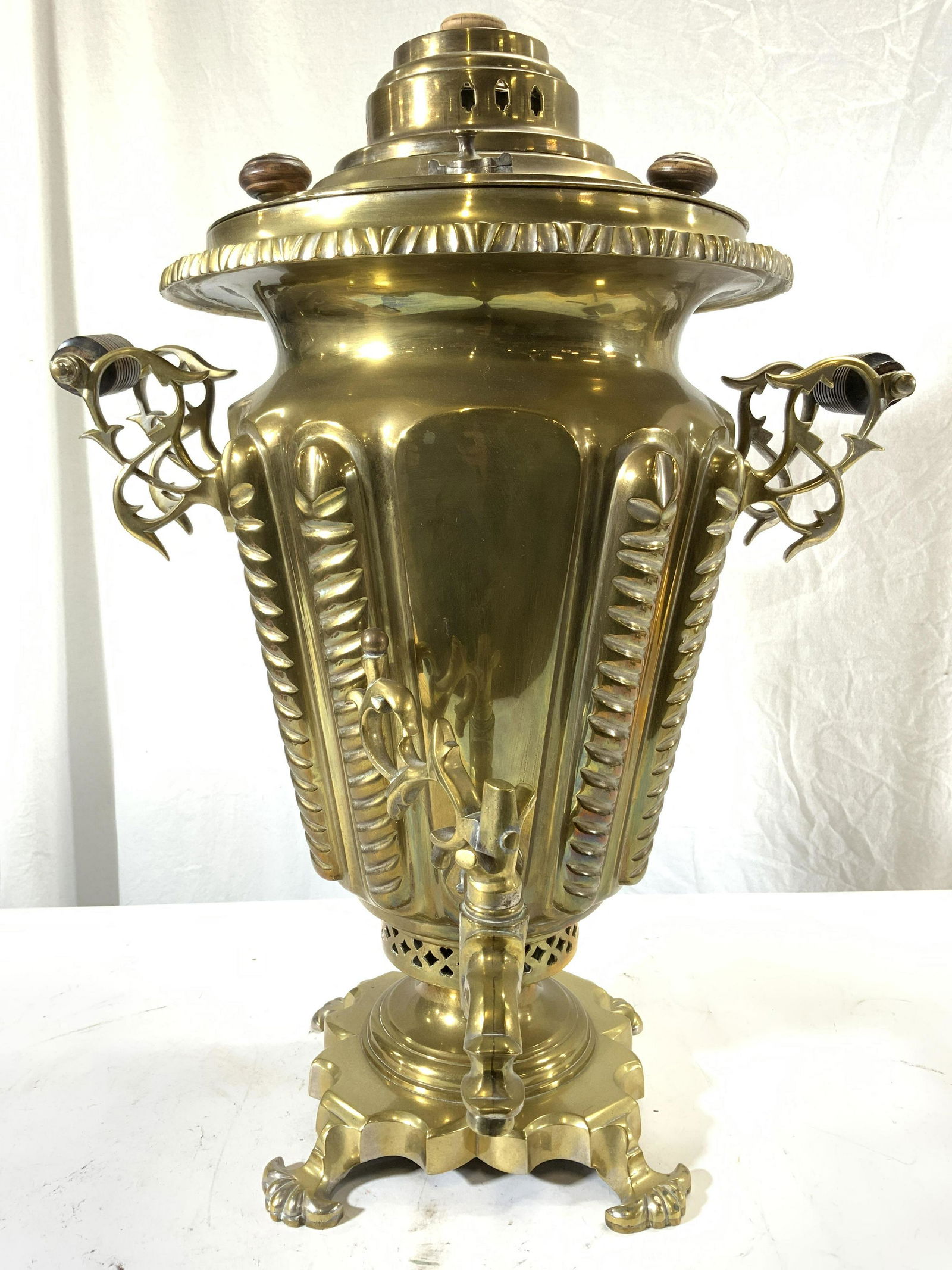BH Antq Russian Brass Samovar W Handles 19th C (1 of 11)