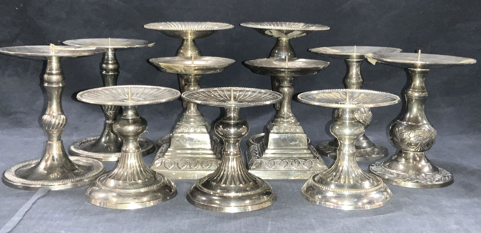 11 Silver Plate Vintage Candle Sticks (1 of 13)