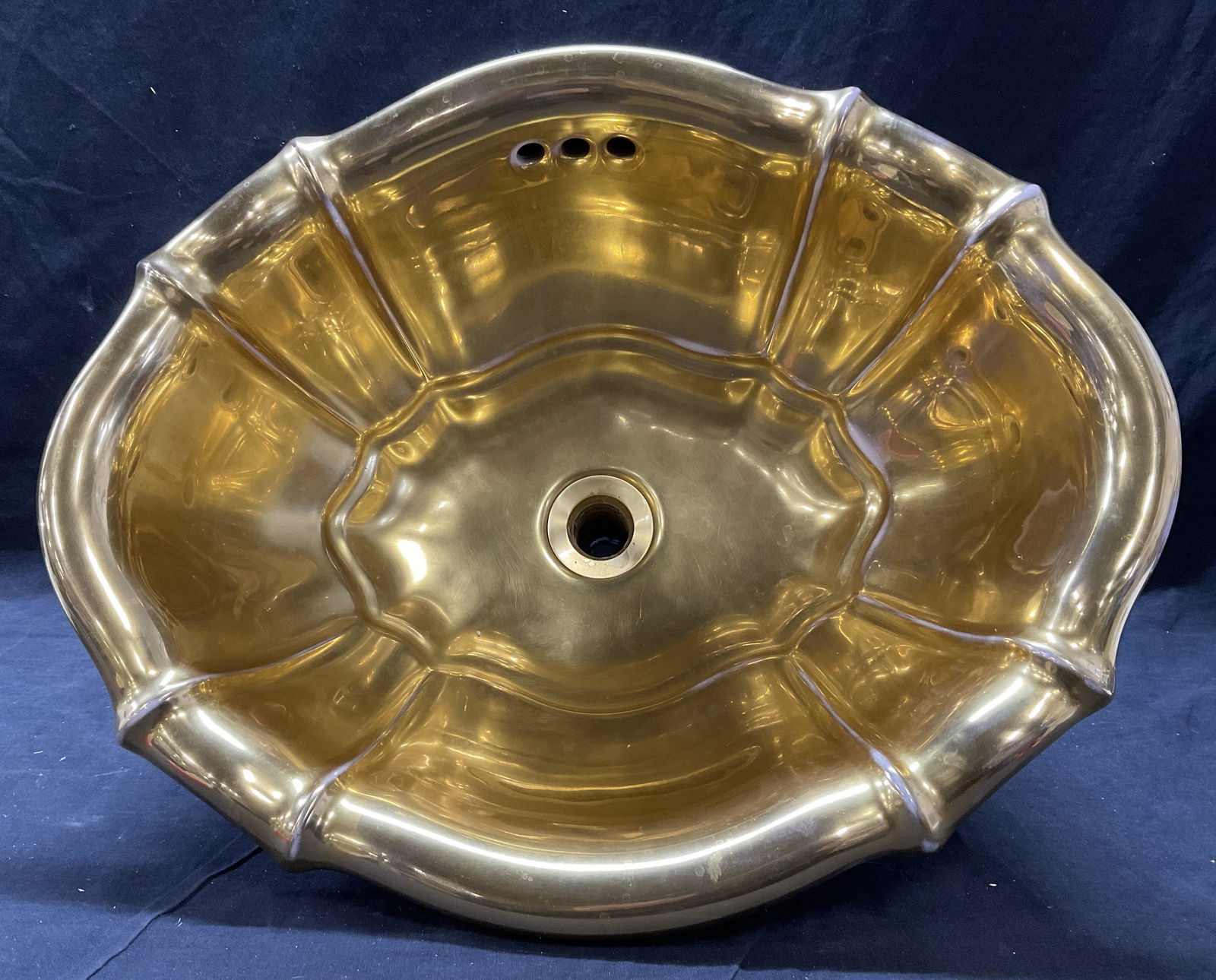 Sherle Wagner Gold Toned Porcelain Sink, ITALY (1 of 9)
