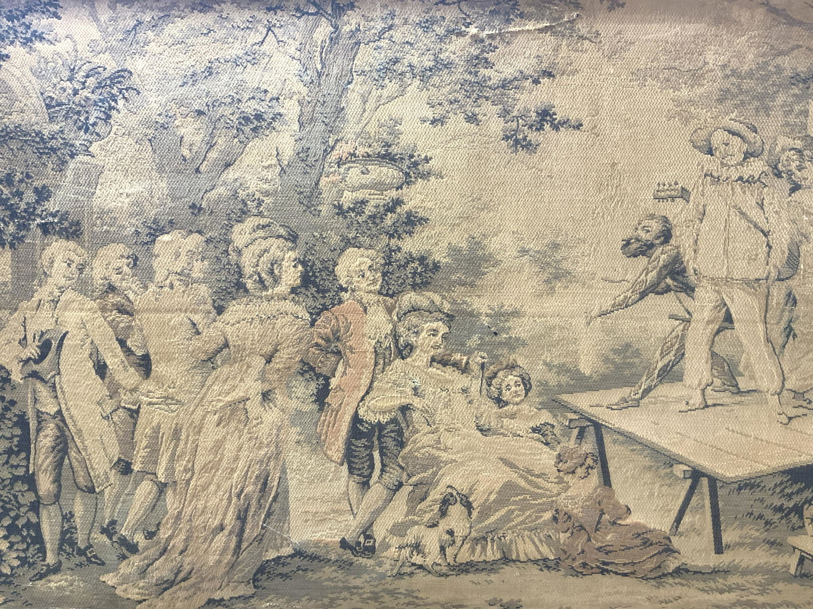 Vintage XL French Woven Tapestry Scene (1 of 12)