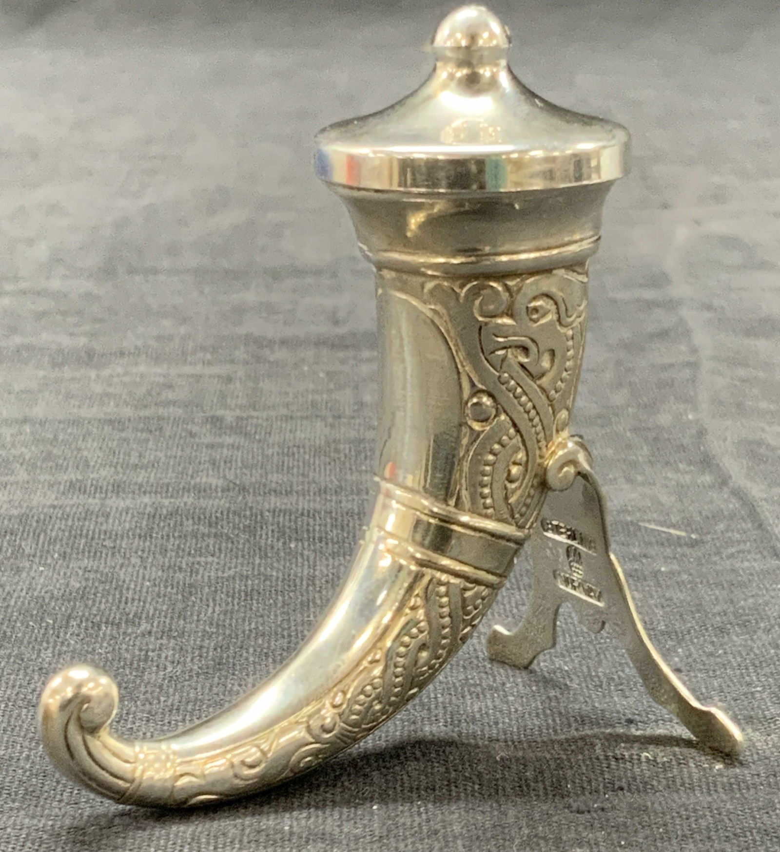 Sterling Viking Horn Trinket Ornament, Norway (1 of 8)