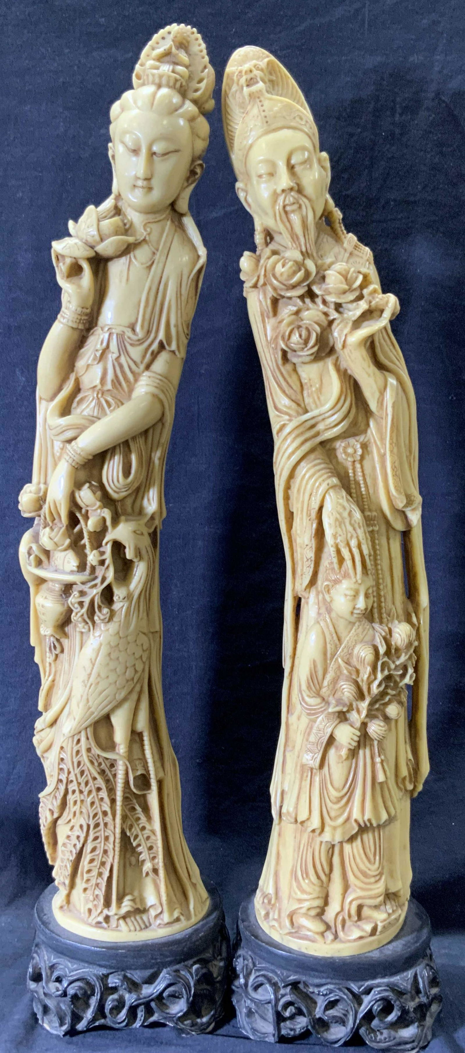 Pr Signed Vintage Asian Buddha Kwan Yin Figural (1 of 20)