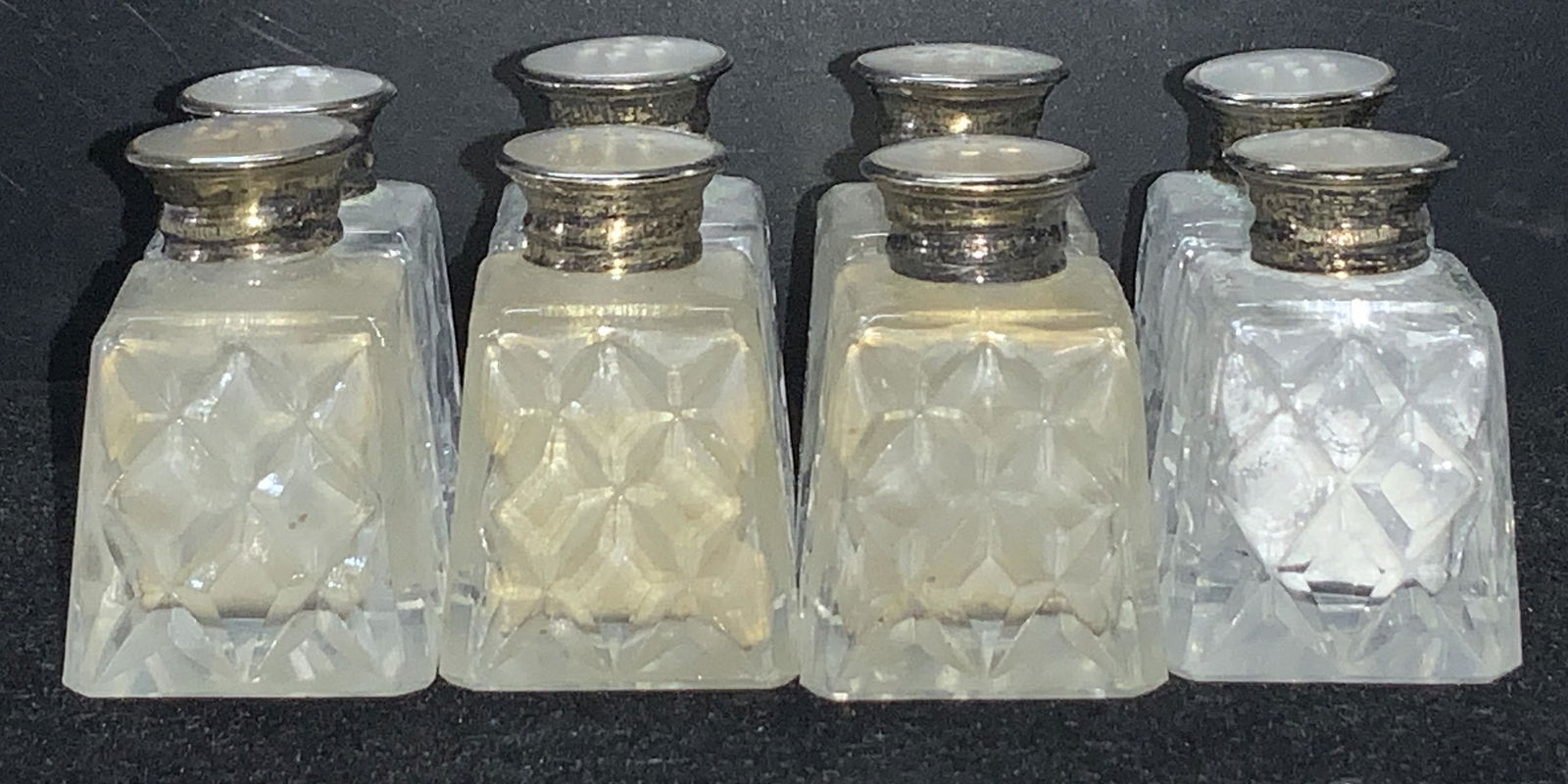 8pc Birks Sterling & Cut Glass Salt Pepper Shakers (1 of 6)